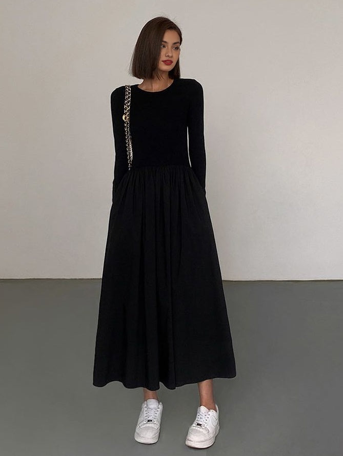 Leisure Pockets Long Sleeve Long Dress Leisure Pockets Long Sleeve Long Dress