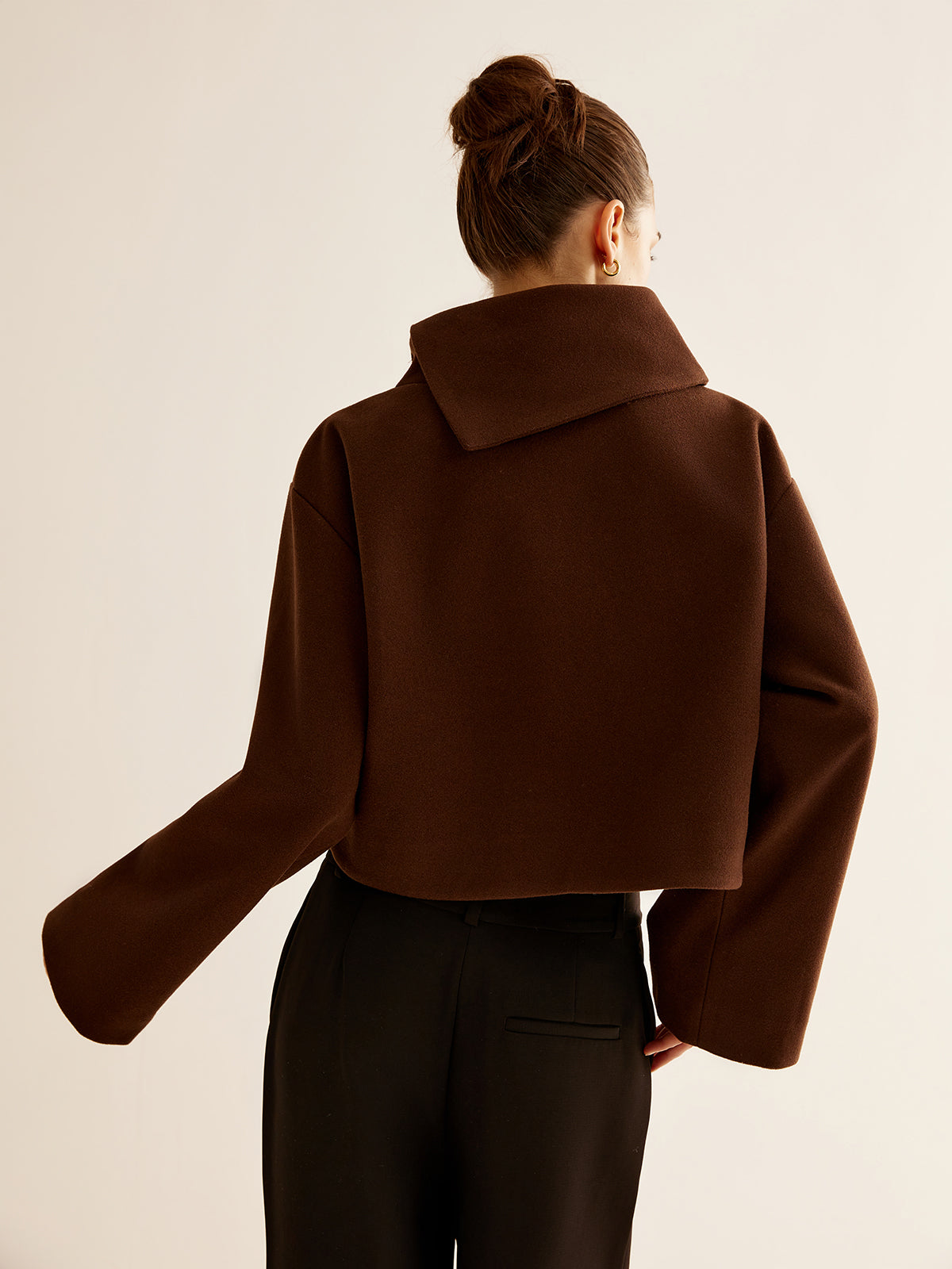 Plain Turtleneck Tweed Top Plain Turtleneck Tweed Top