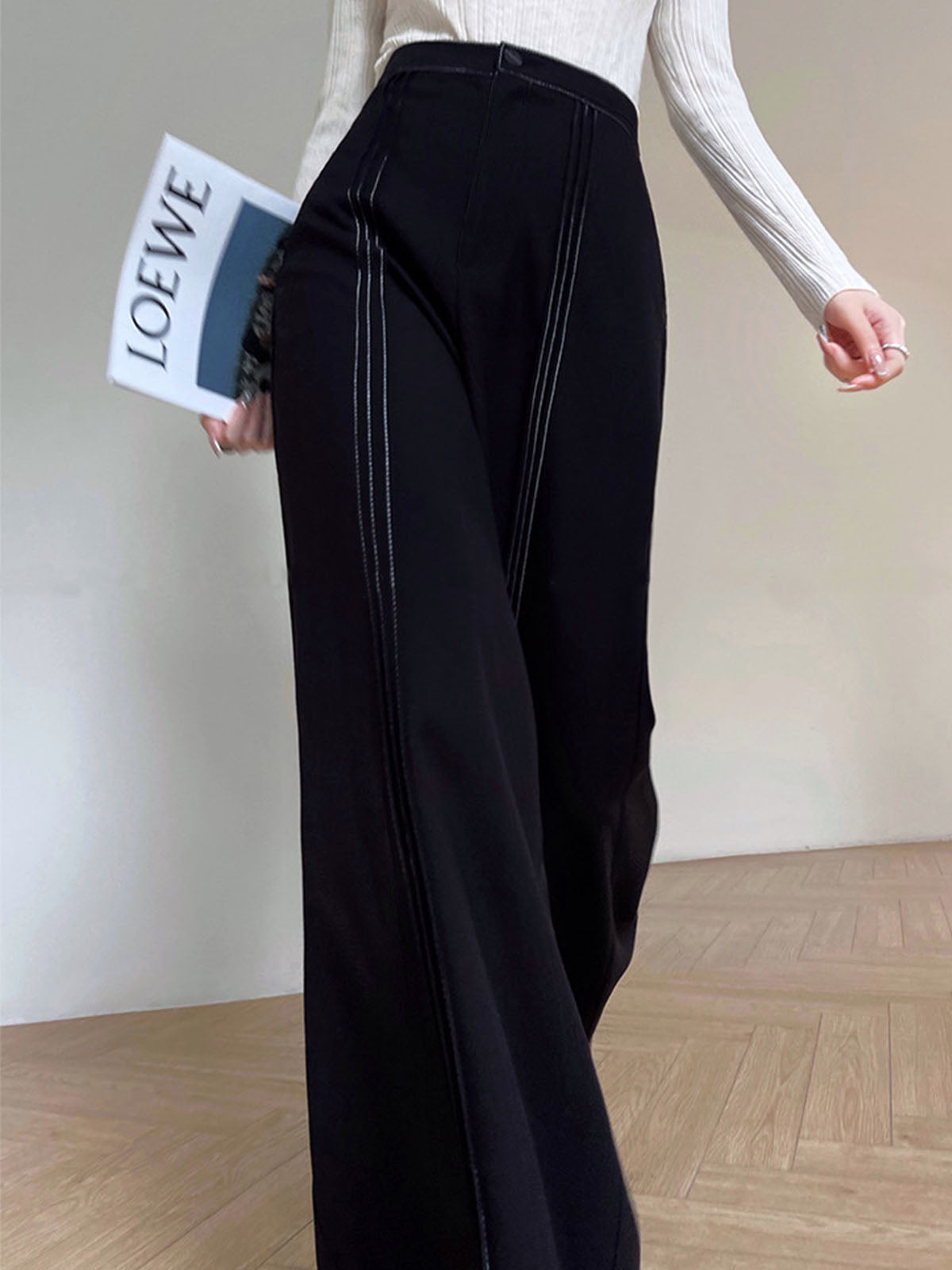 Contrast Bars Wide-Leg Flare Pants Contrast Bars Wide-Leg Flare Pants