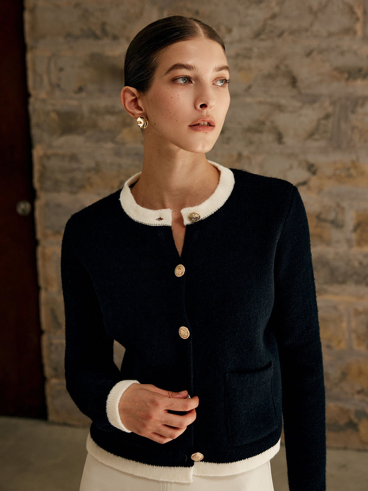 Contrast Trim Jersey Cardigan Contrast Trim Jersey Cardigan