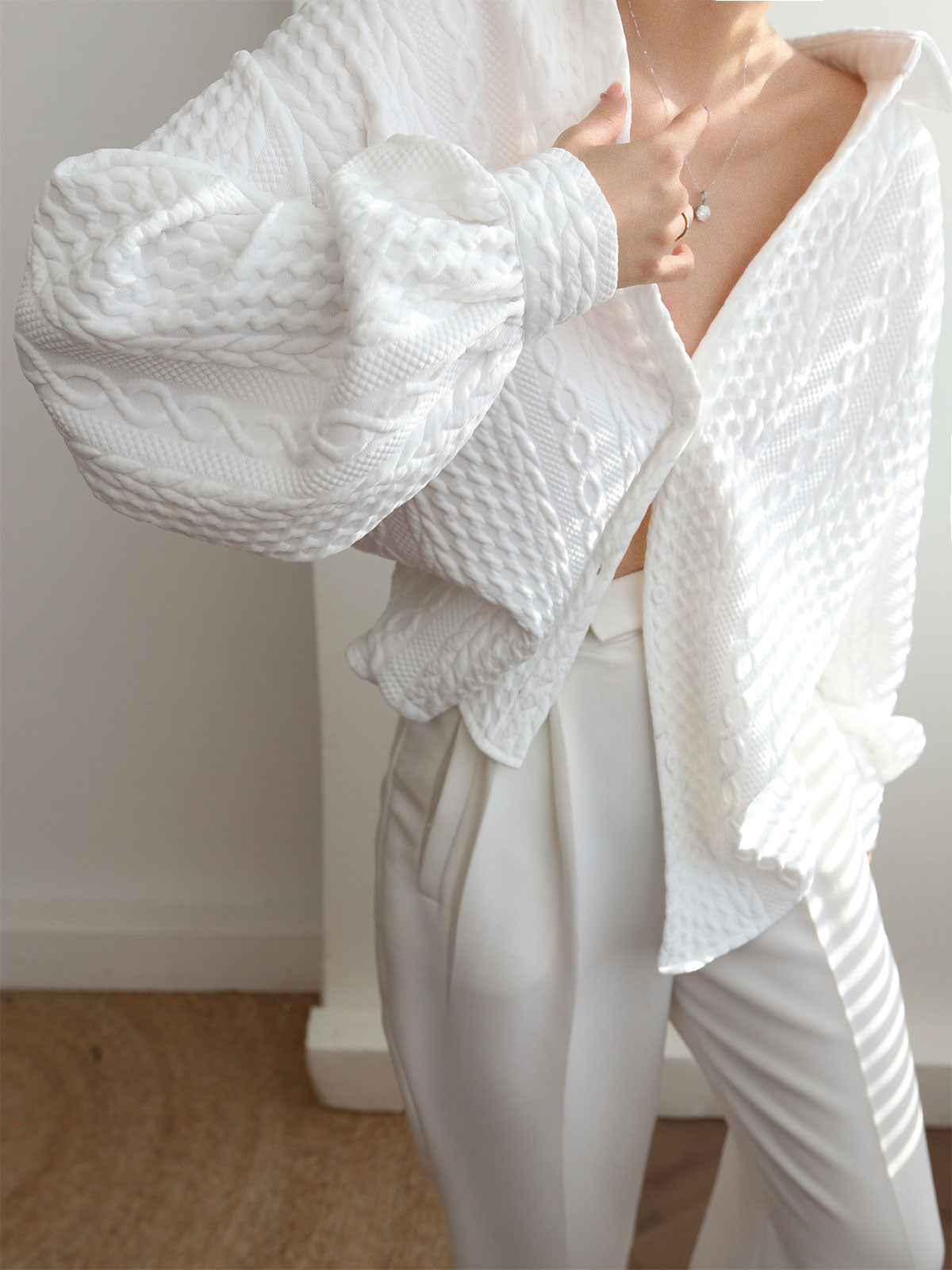 Cable Knit Oversized Shirt Cable Knit Oversized Shirt