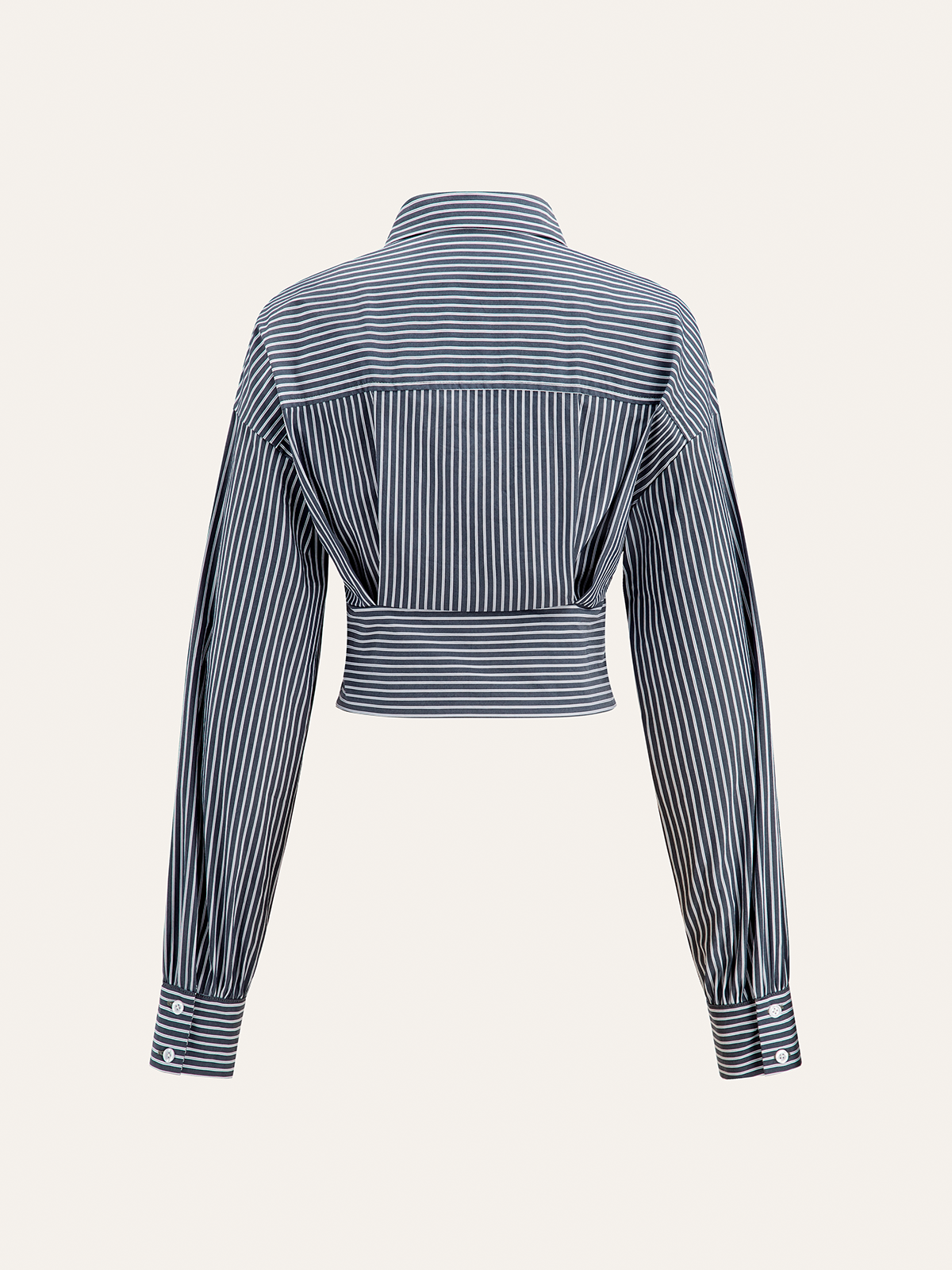 Striped Cinched Waist Cropped Shirt Striped Cinched Waist Cropped Shirt
