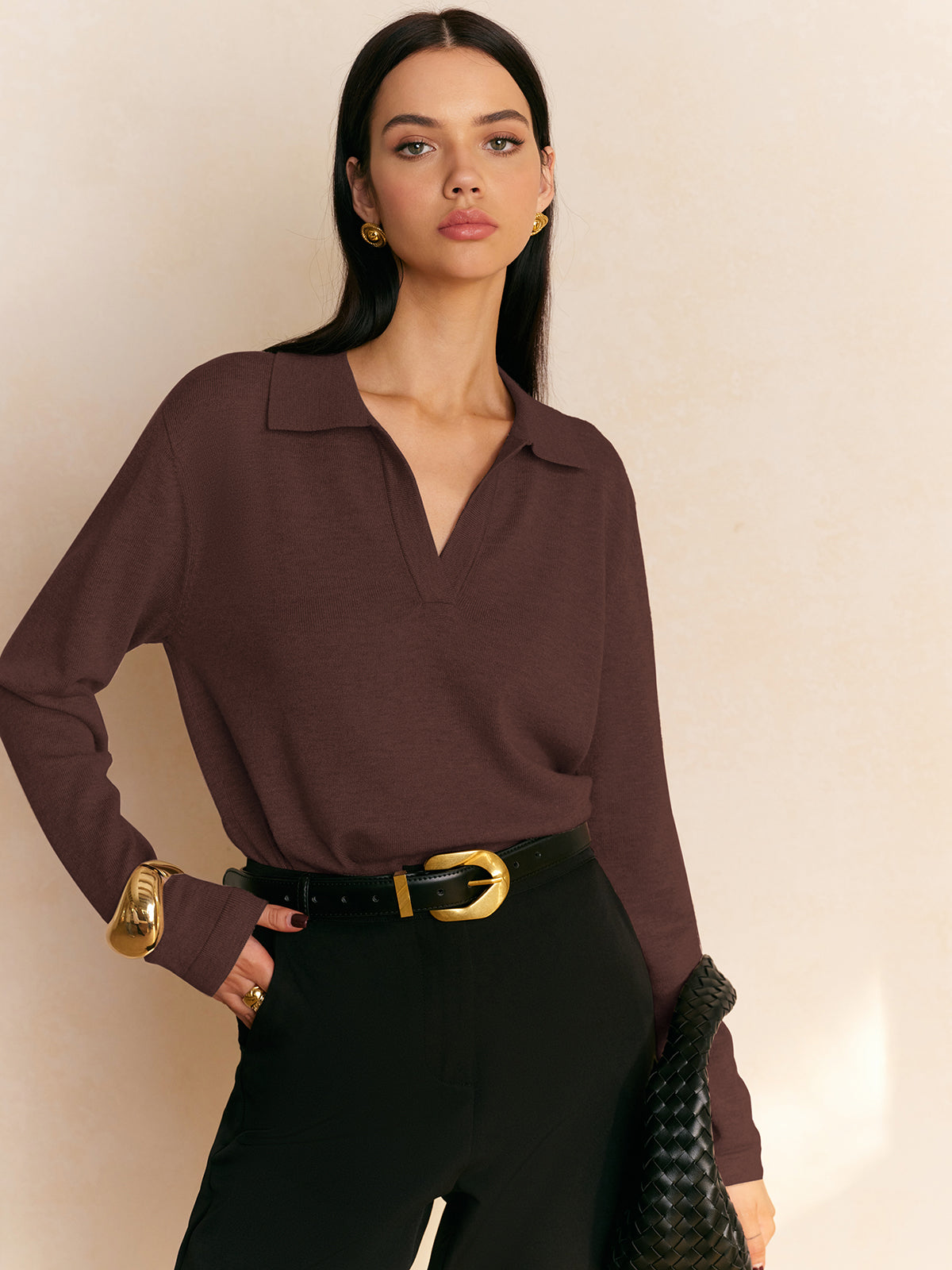 Leisure Collared Pullover Sweater Leisure Collared Pullover Sweater