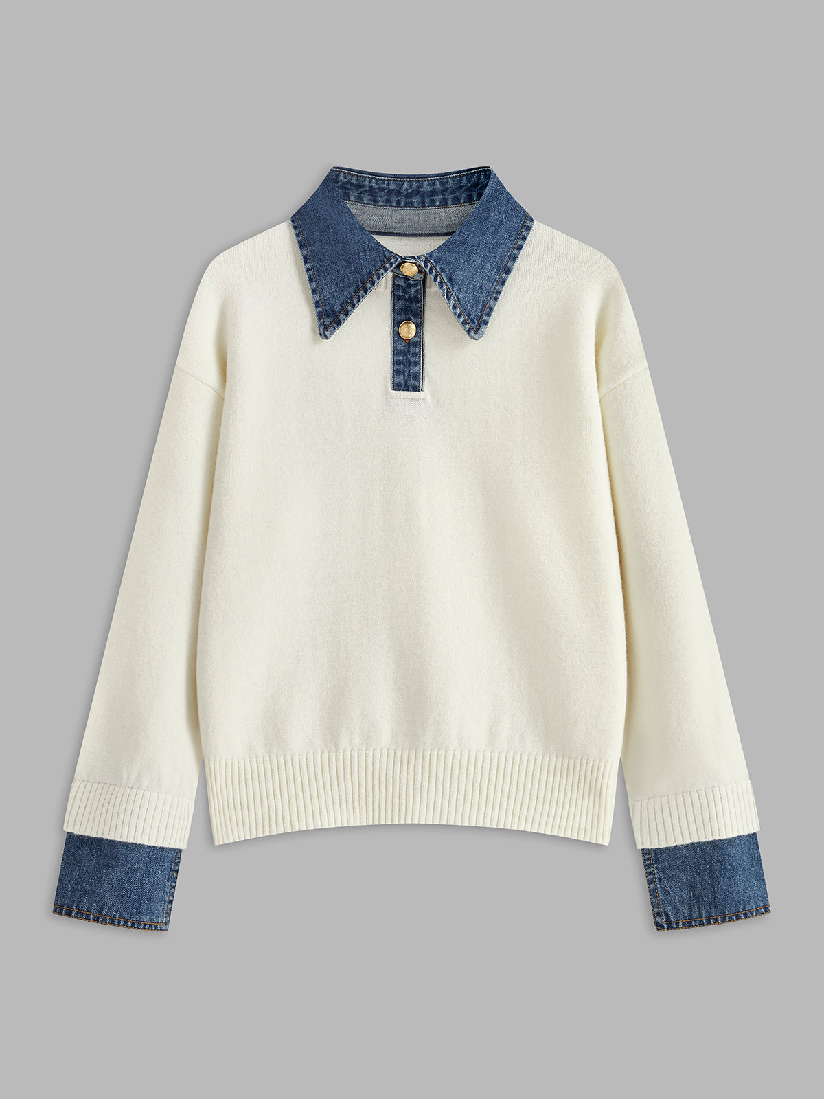 2 in 1 Panel Lapel Sweater 2 in 1 Panel Lapel Sweater