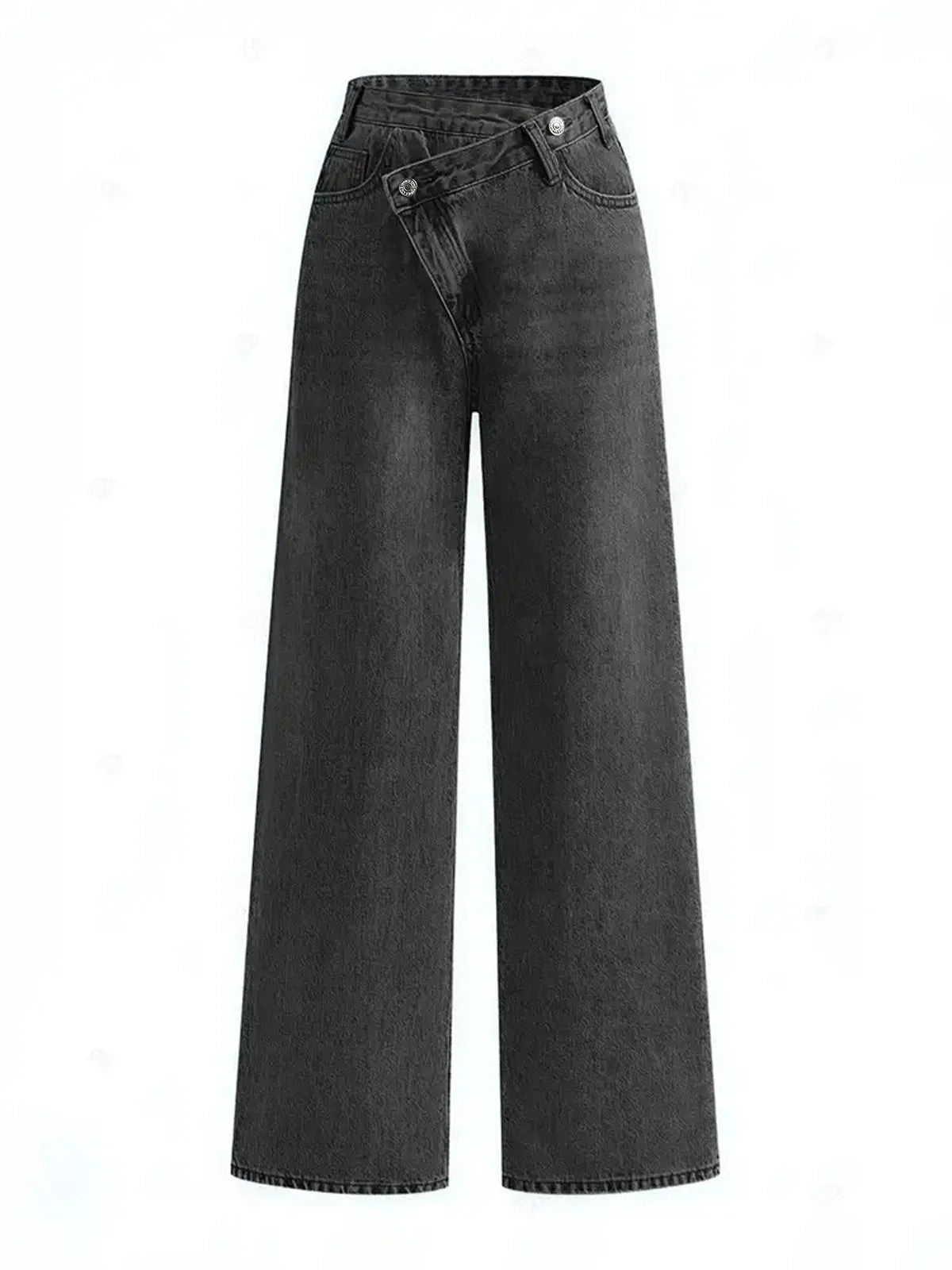 Asymmetric Waist Wide-Leg Jeans Asymmetric Waist Wide-Leg Jeans