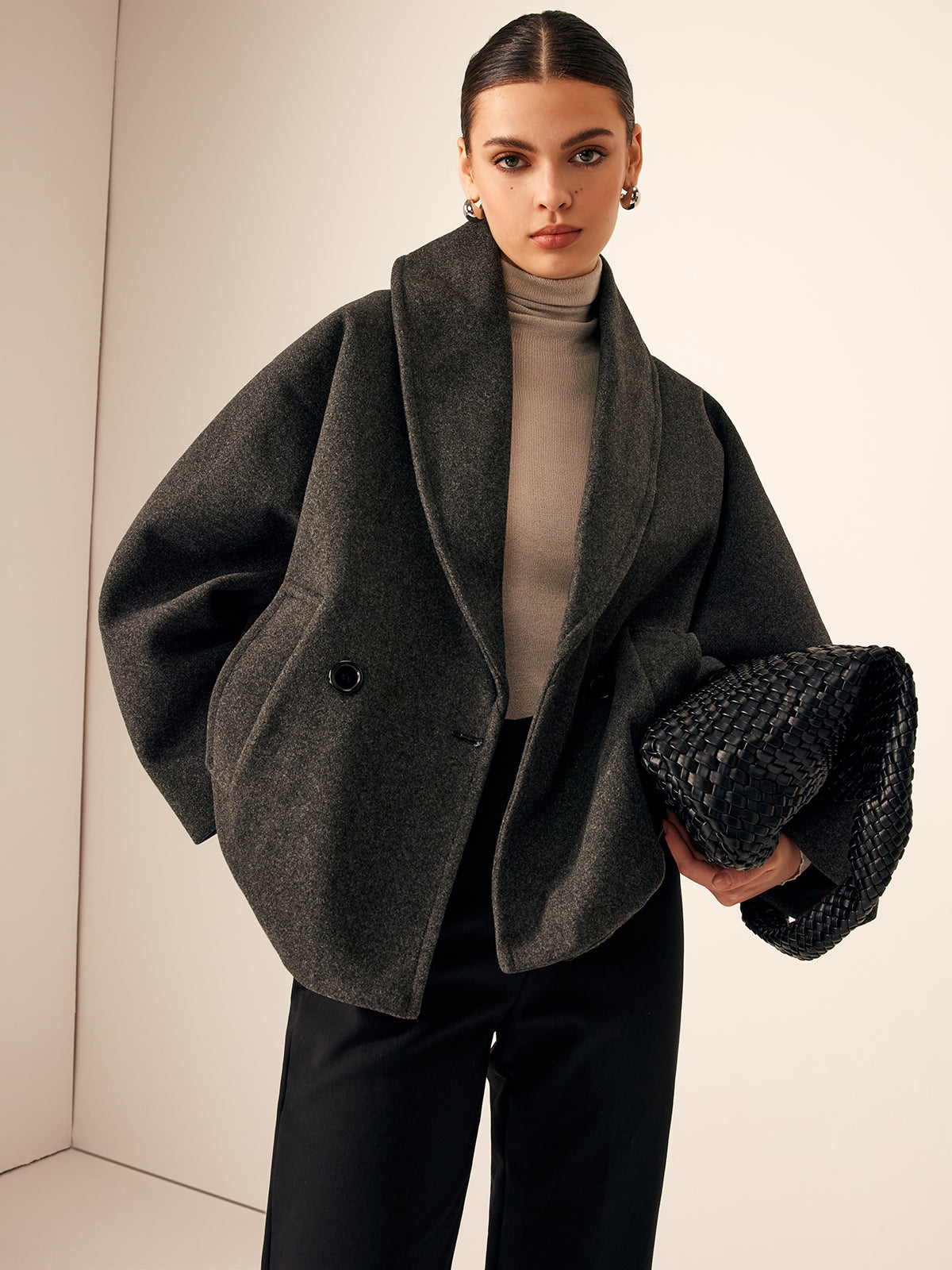 Tweed Pockets Loose Coat Tweed Pockets Loose Coat