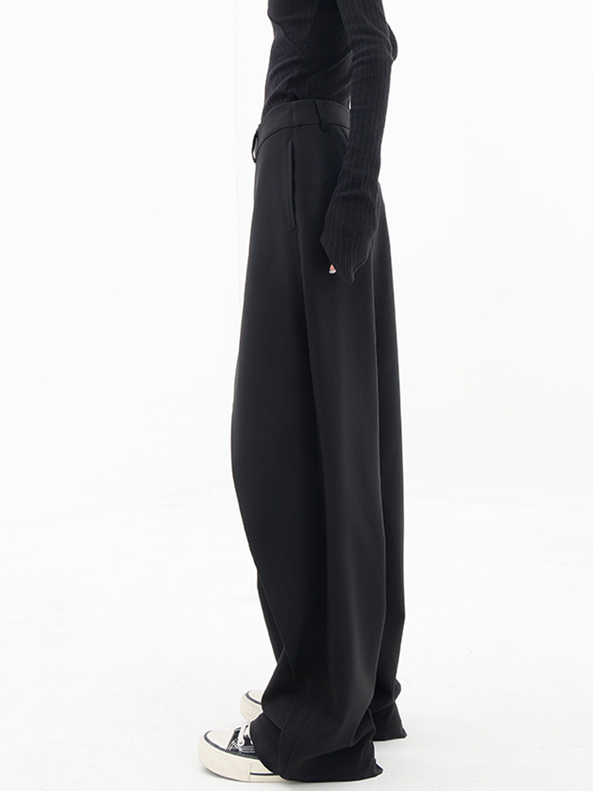 Asymmetrical Layer Button Wide Leg Dress Pants Asymmetrical Layer Button Wide Leg Dress Pants