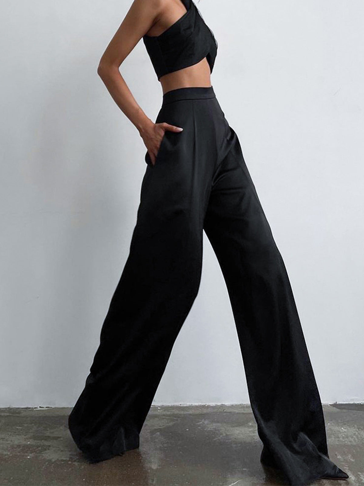 Oversized Satin Wide Leg Dress Pants Oversized Satin Wide Leg Dress Pants