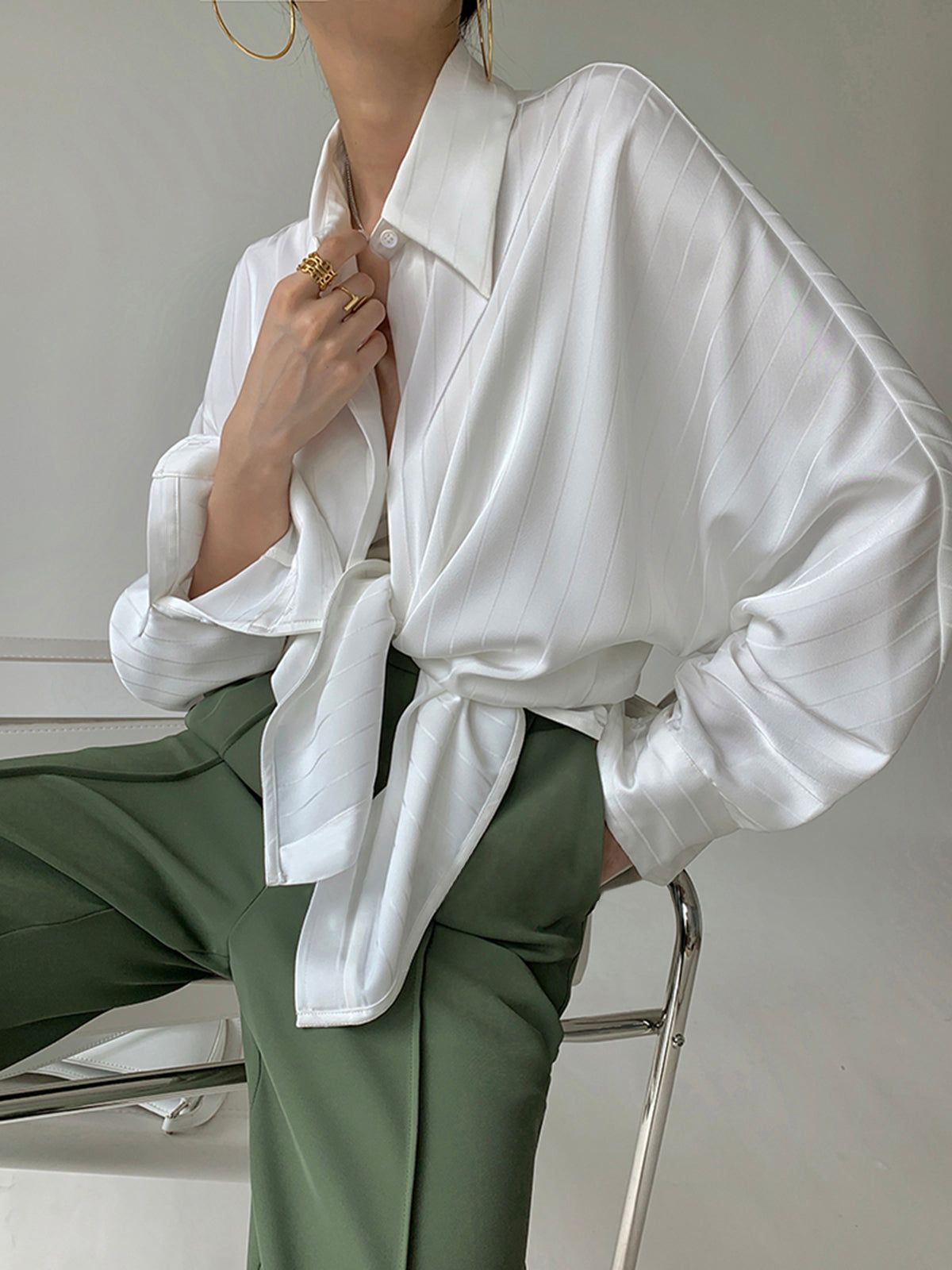 Charlotte Oversized Button Up Collared Shirt Charlotte Oversized Button Up Collared Shirt