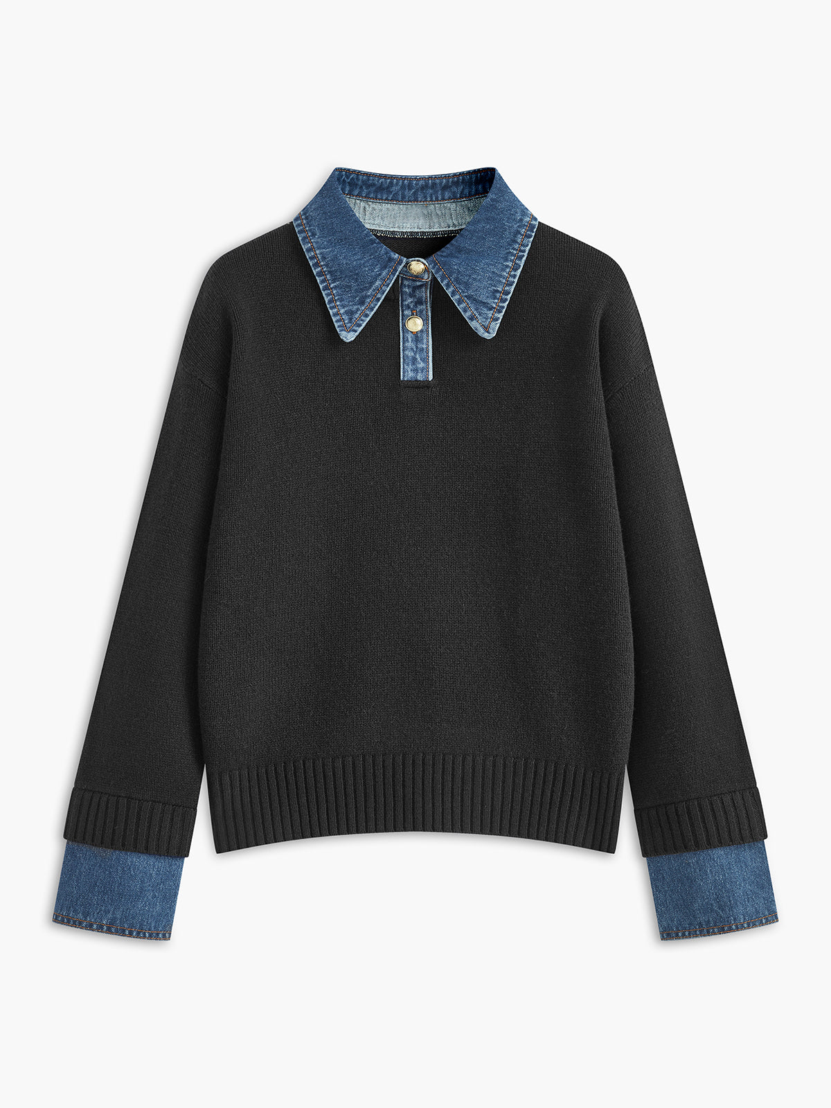 2 in 1 Panel Lapel Sweater 2 in 1 Panel Lapel Sweater
