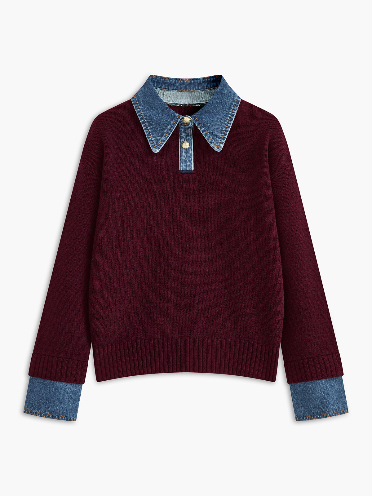 2 in 1 Panel Lapel Sweater 2 in 1 Panel Lapel Sweater