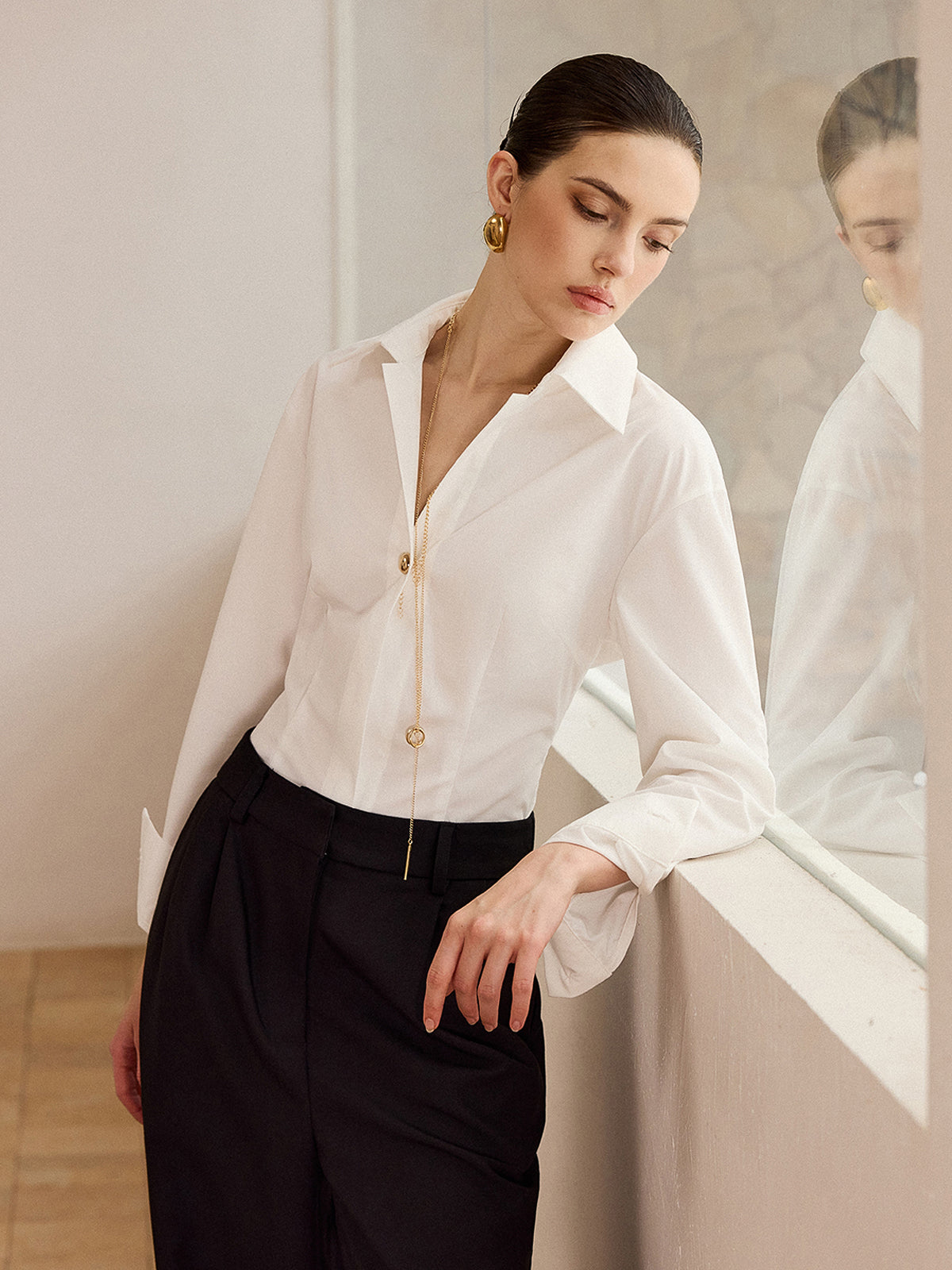 Metal Button Long-Sleeve Shirt Metal Button Long-Sleeve Shirt
