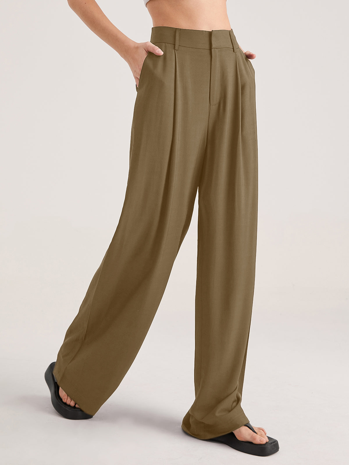 Oversized High Waisted Pleat Front Trousers Oversized High Waisted Pleat Front Trousers