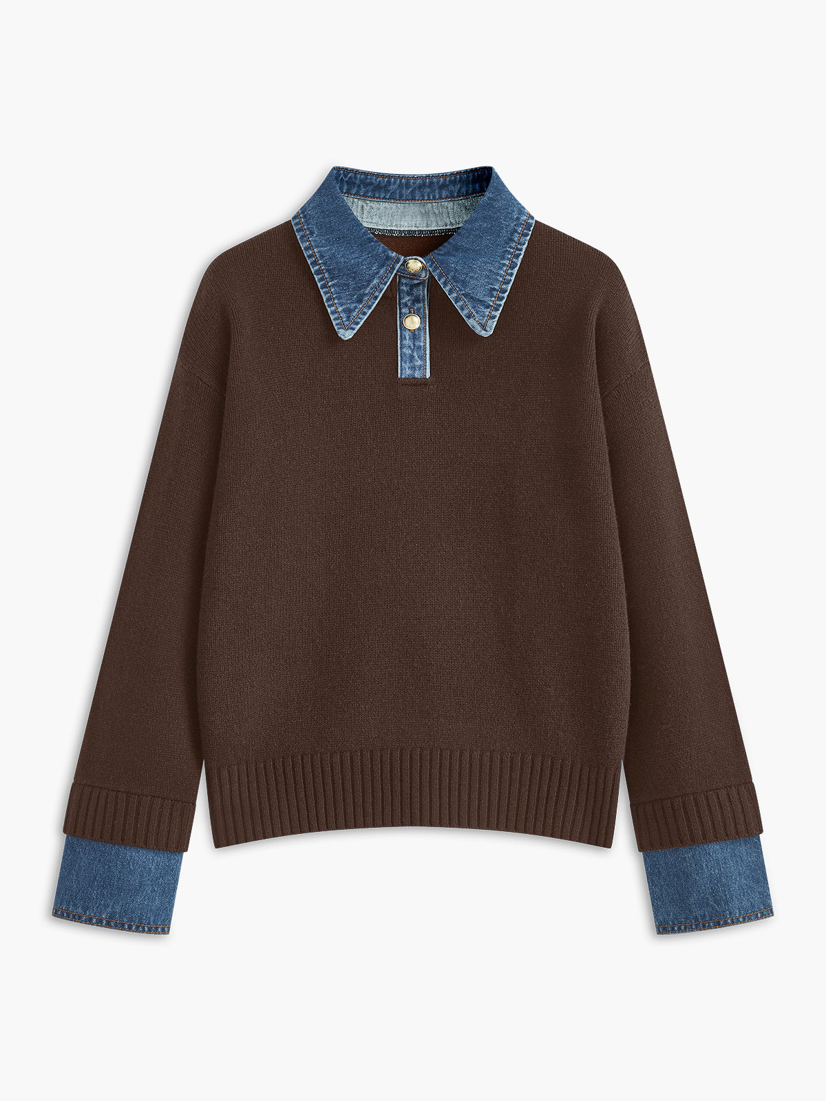 2 in 1 Panel Lapel Sweater 2 in 1 Panel Lapel Sweater
