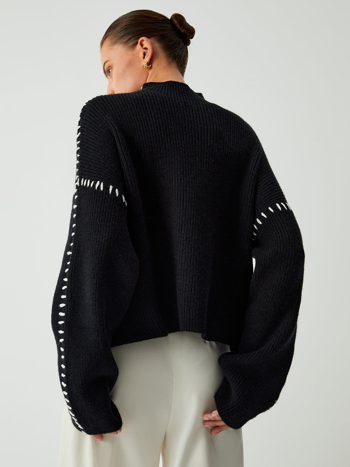 Shift The Focus Oversized Mock Neck Sweater Shift The Focus Oversized Mock Neck Sweater