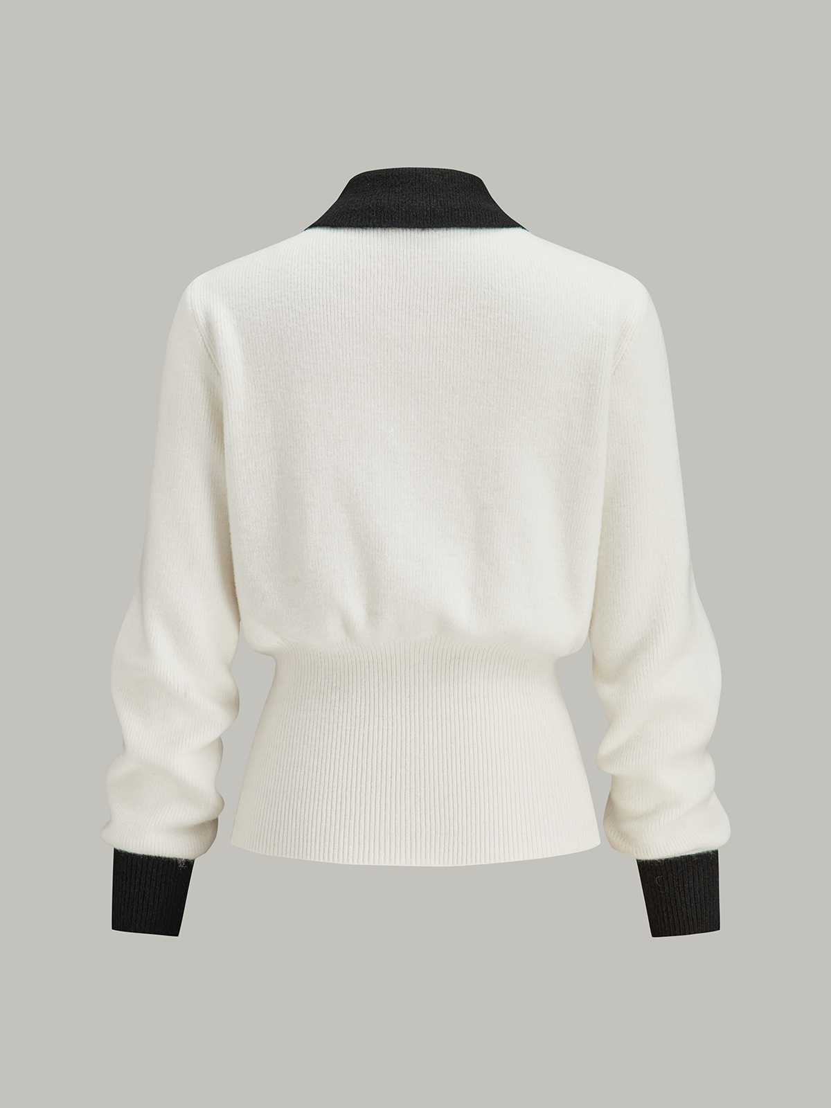 Contrast Trim Button Wool Blend Cardigan Contrast Trim Button Wool Blend Cardigan