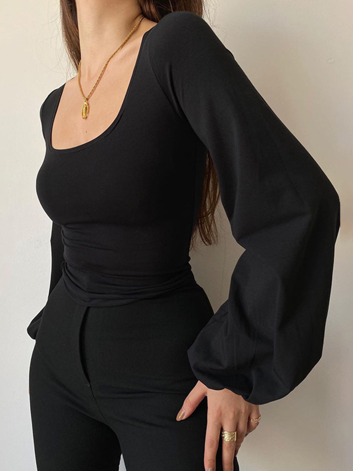 Puff Sleeve Square Neck Blouse Puff Sleeve Square Neck Blouse