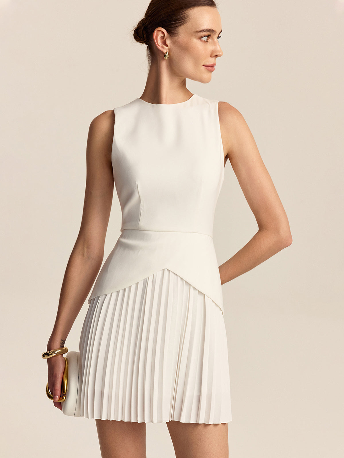 Pleated Hem Mini Dress Pleated Hem Mini Dress