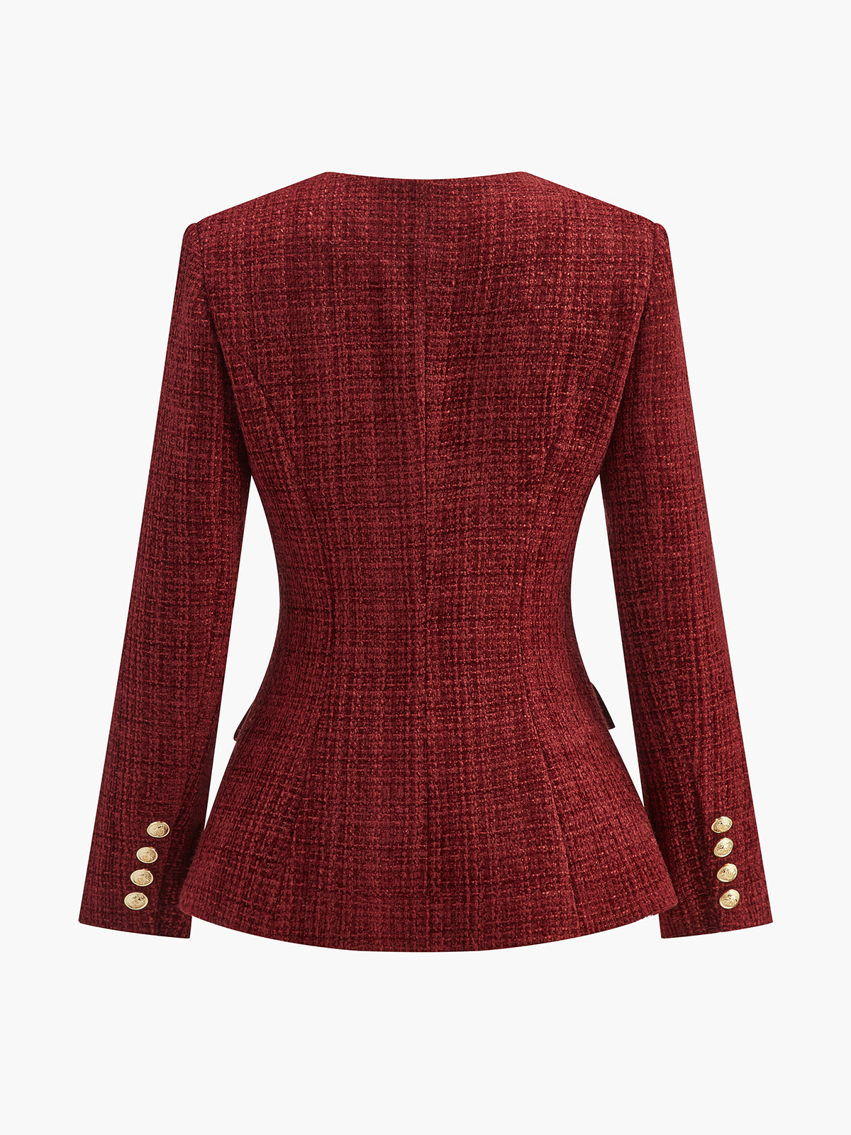 Button Down Slit Tweed Blazer Button Down Slit Tweed Blazer
