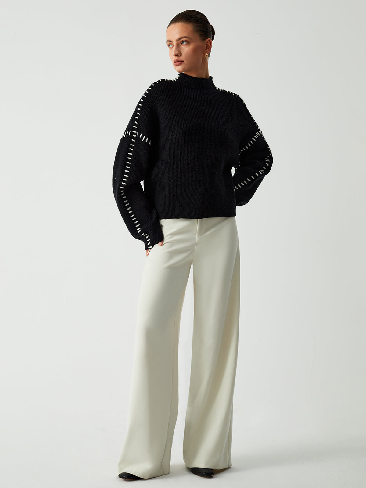 Shift The Focus Oversized Mock Neck Sweater Shift The Focus Oversized Mock Neck Sweater