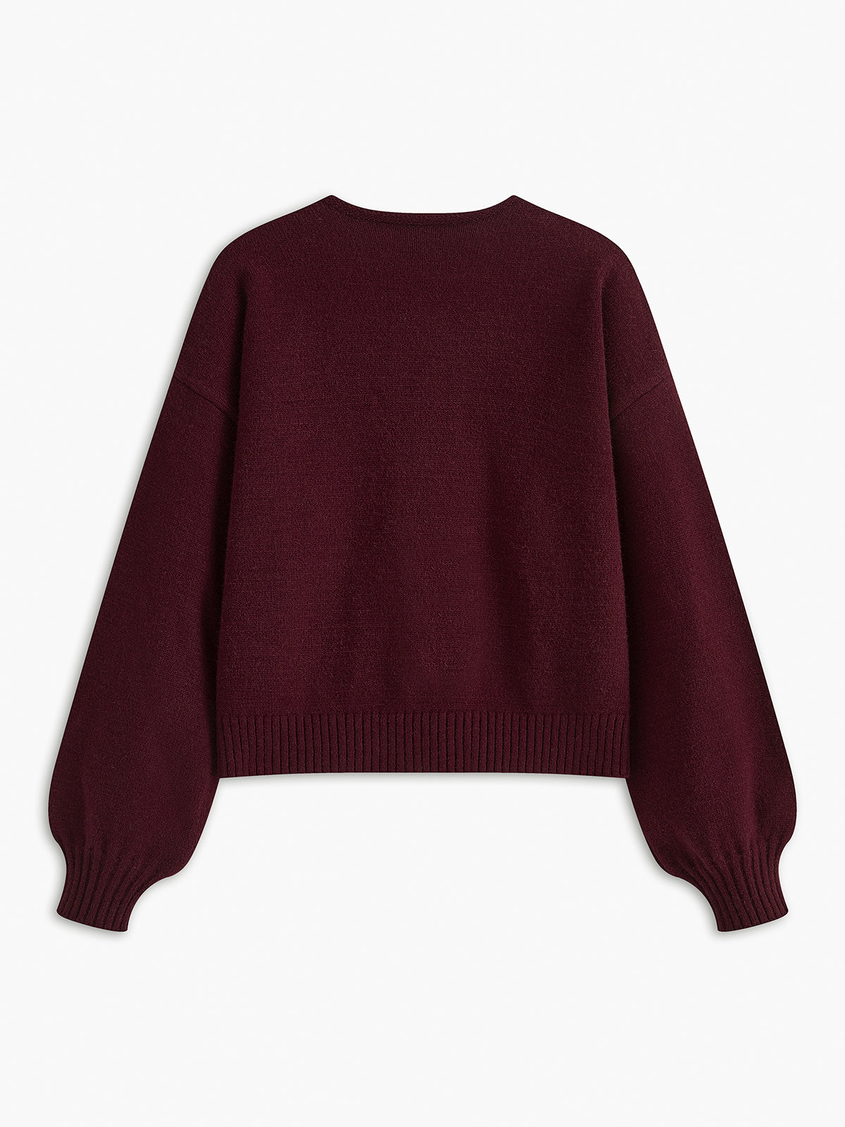 Velvet-Bow Lantern Sleeve Sweater Velvet-Bow Lantern Sleeve Sweater