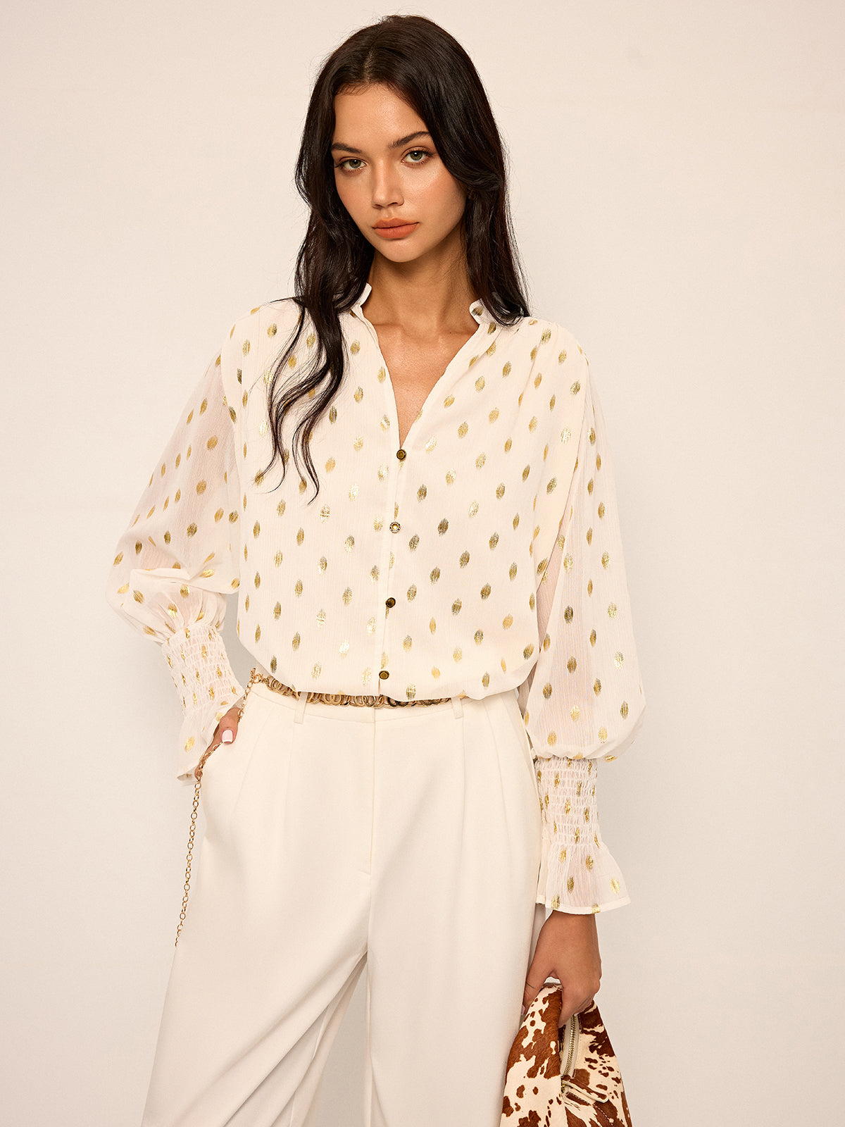 Polka Dot Chiffon Shirt Polka Dot Chiffon Shirt