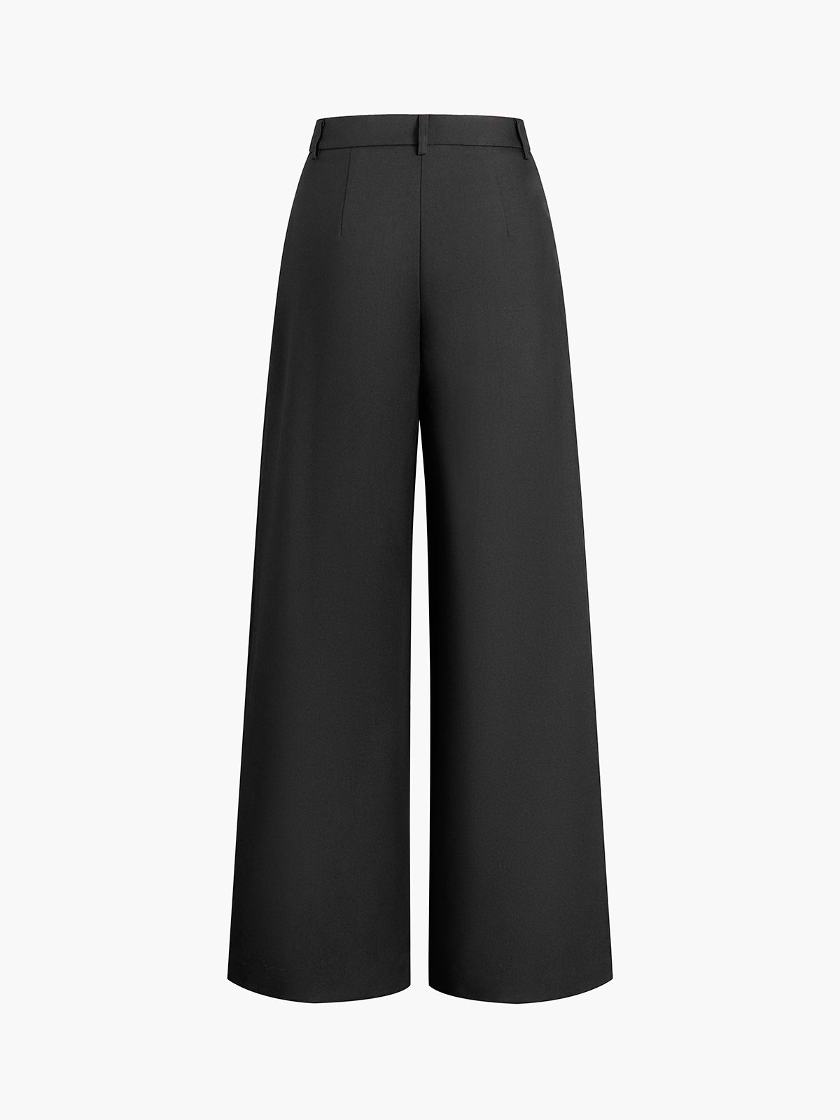 Solid Wide Leg Pants Without Belt Solid Wide Leg Pants Without Belt