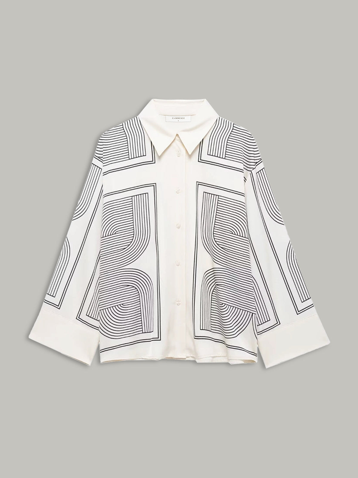 Vintage Print Lapel Long Sleeve Shirt Vintage Print Lapel Long Sleeve Shirt
