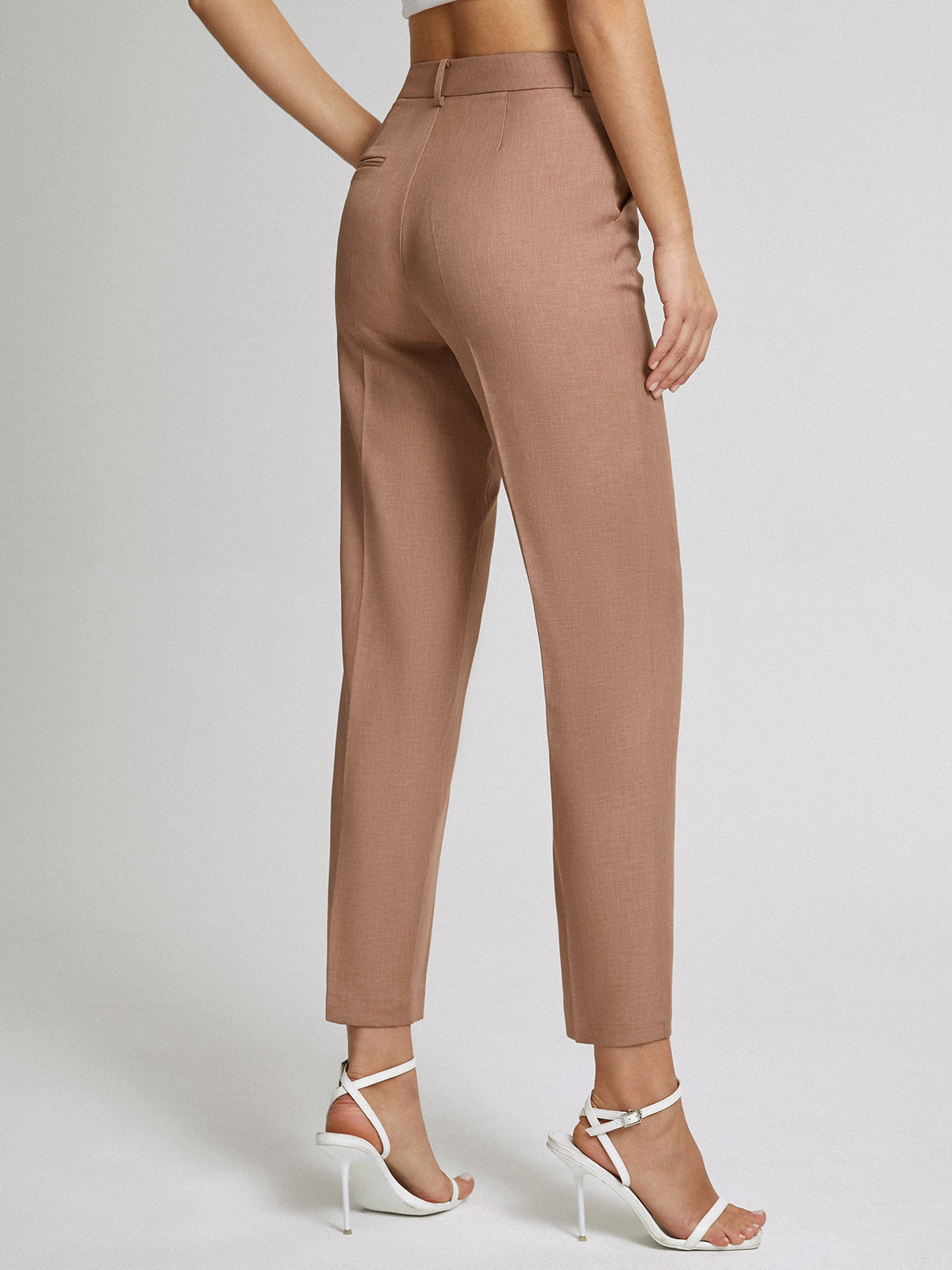 High Waisted Cropped Skinny Straight Leg Trousers High Waisted Cropped Skinny Straight Leg Trousers