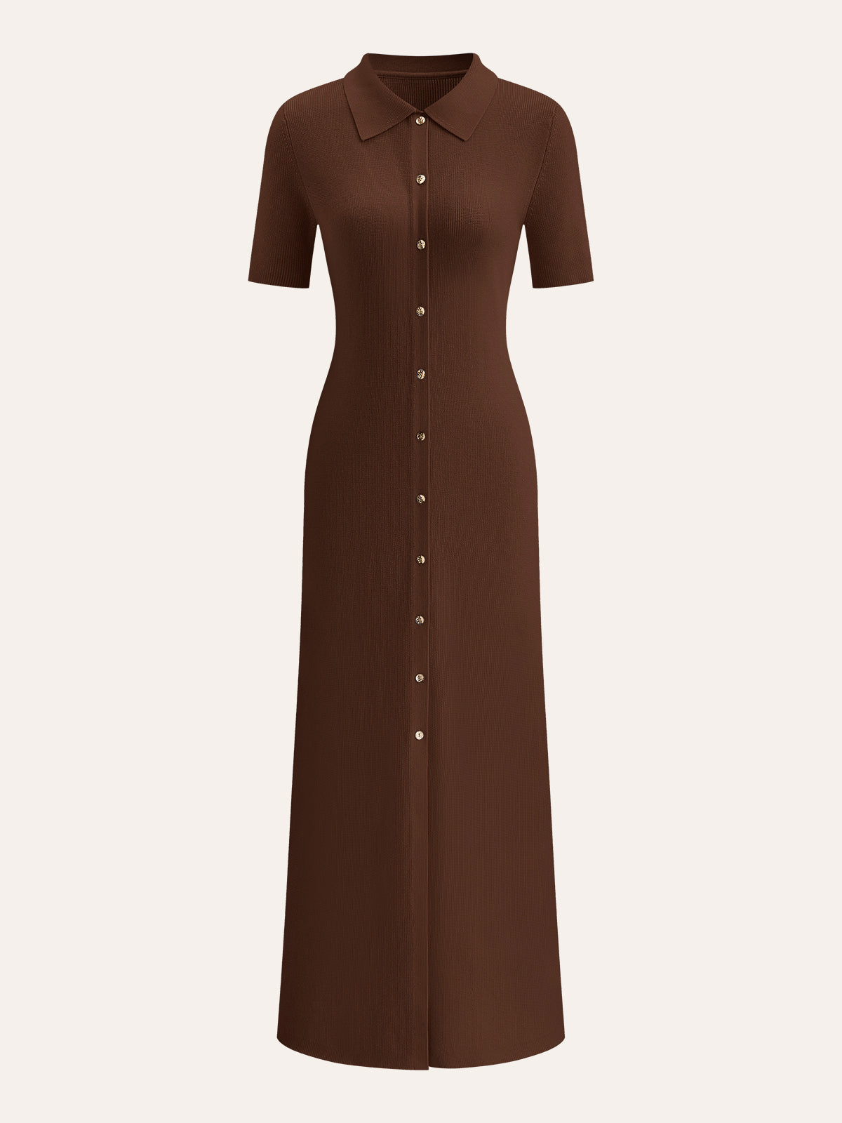Metal Button Collar Midi Dress Metal Button Collar Midi Dress
