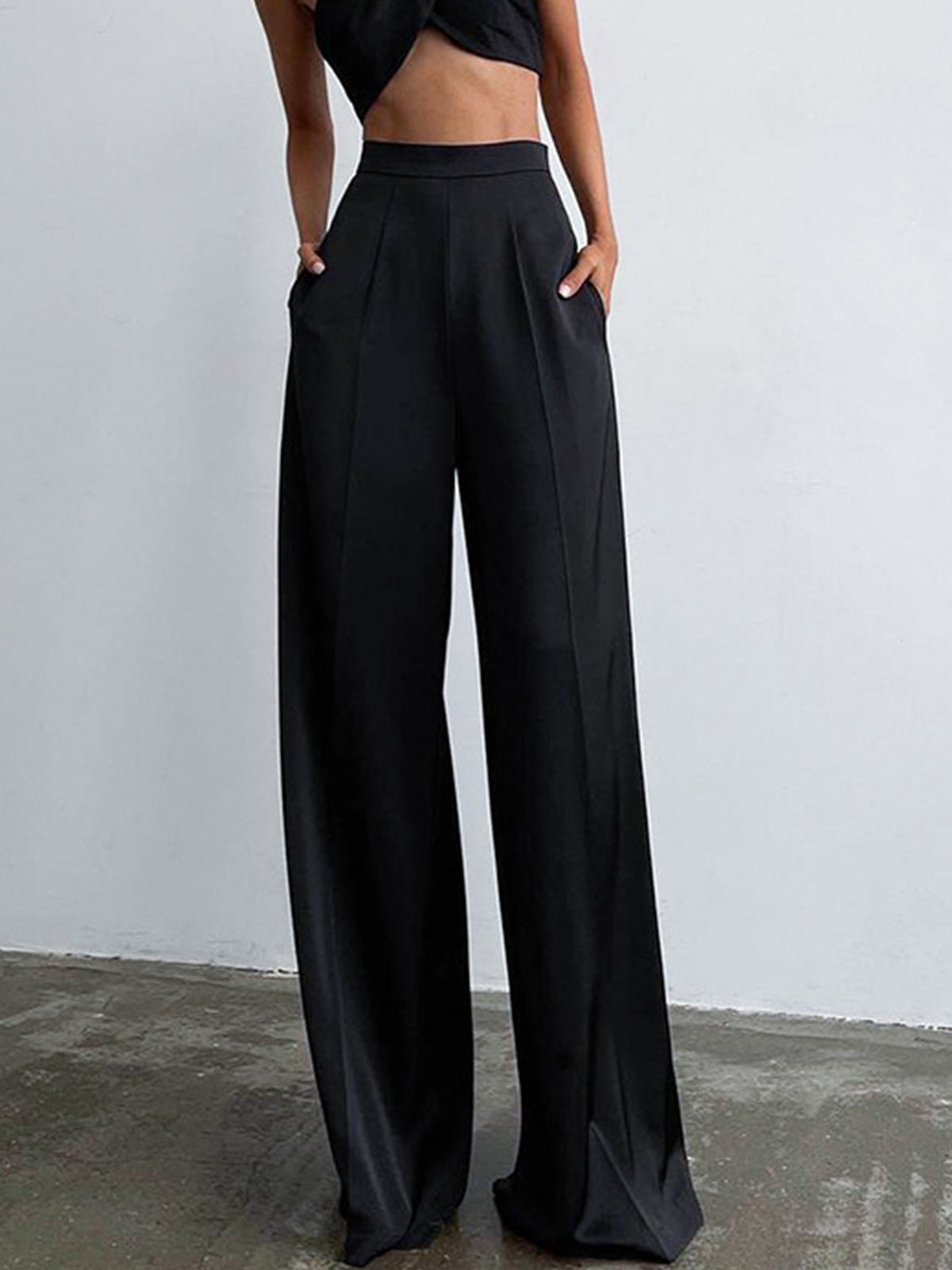 Oversized Satin Wide Leg Dress Pants Oversized Satin Wide Leg Dress Pants