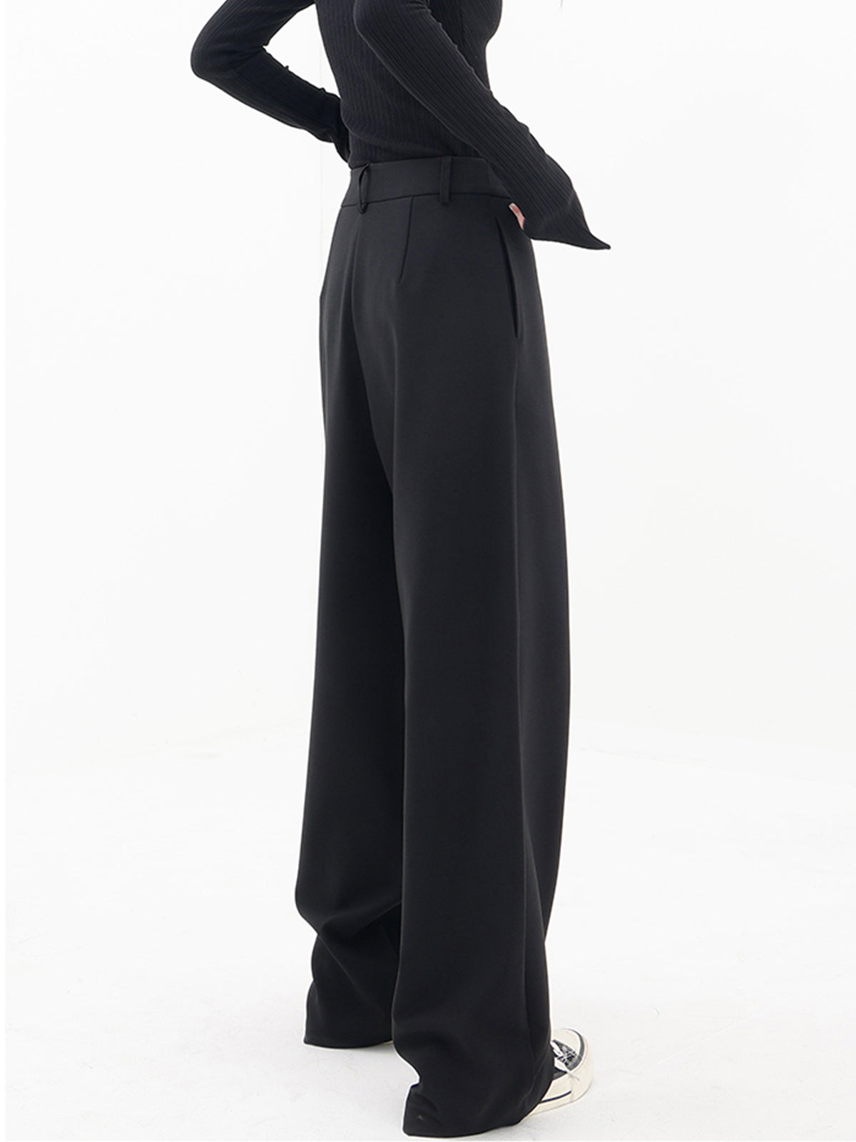 Asymmetrical Layer Button Wide Leg Dress Pants Asymmetrical Layer Button Wide Leg Dress Pants