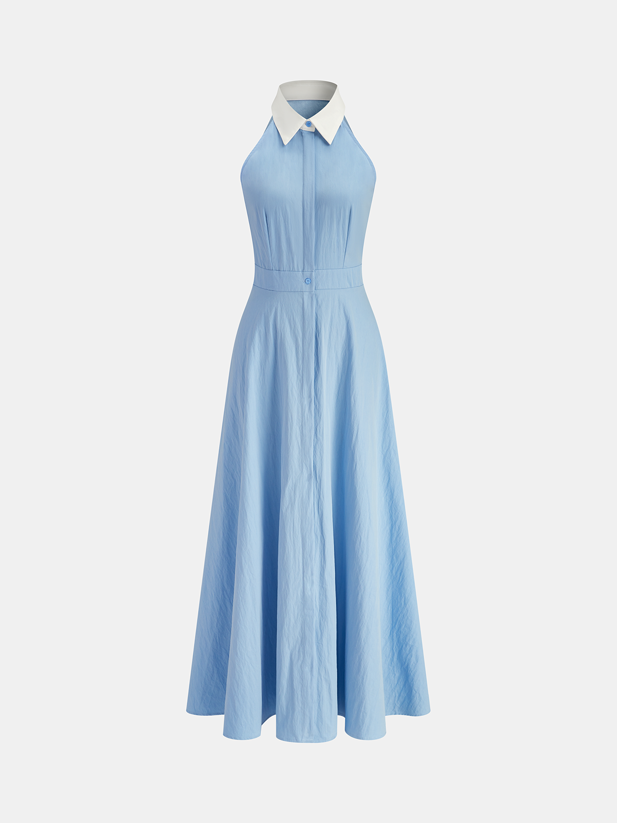 Button Sleeveless Collar Dress Button Sleeveless Collar Dress