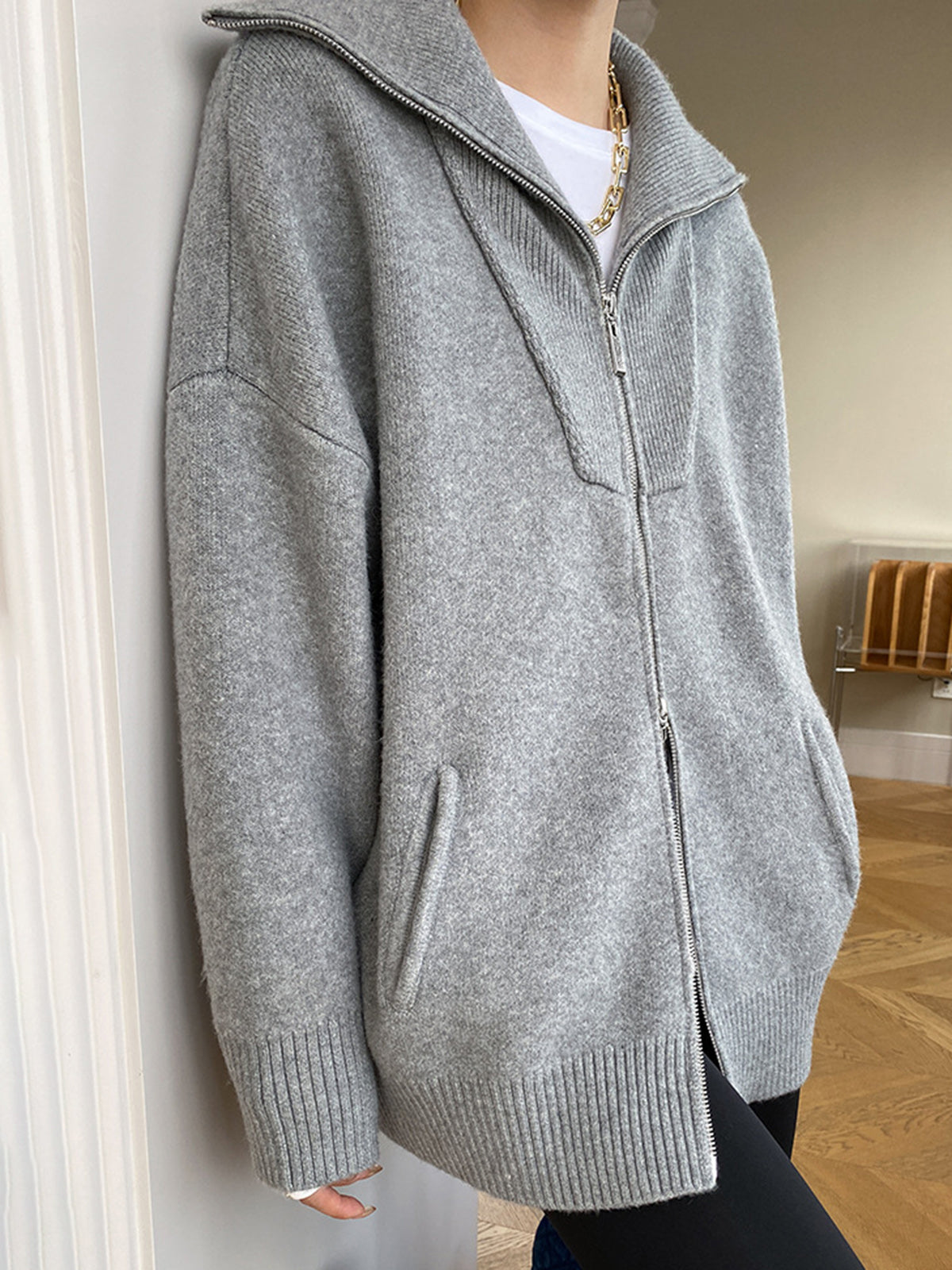 Oversized Open Collar Cardigan Oversized Open Collar Cardigan