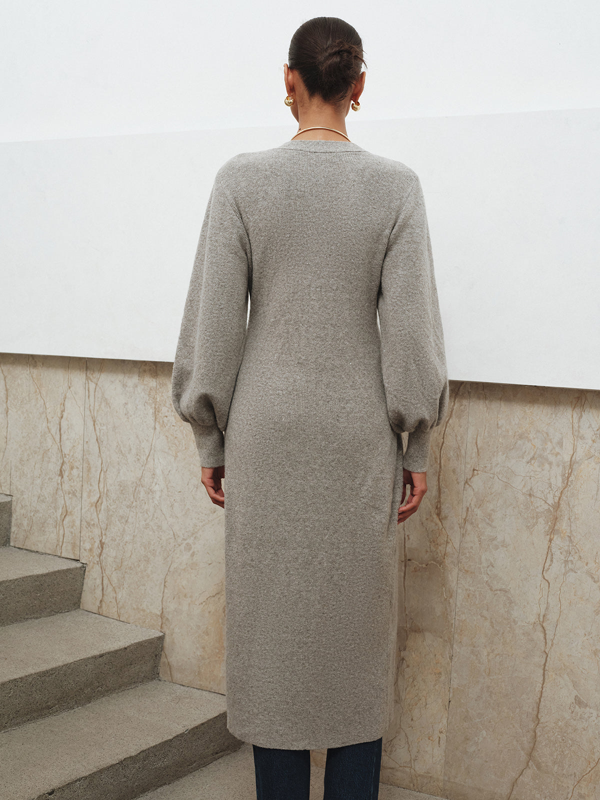 Button-Front Longline Knit Outerwear Button-Front Longline Knit Outerwear