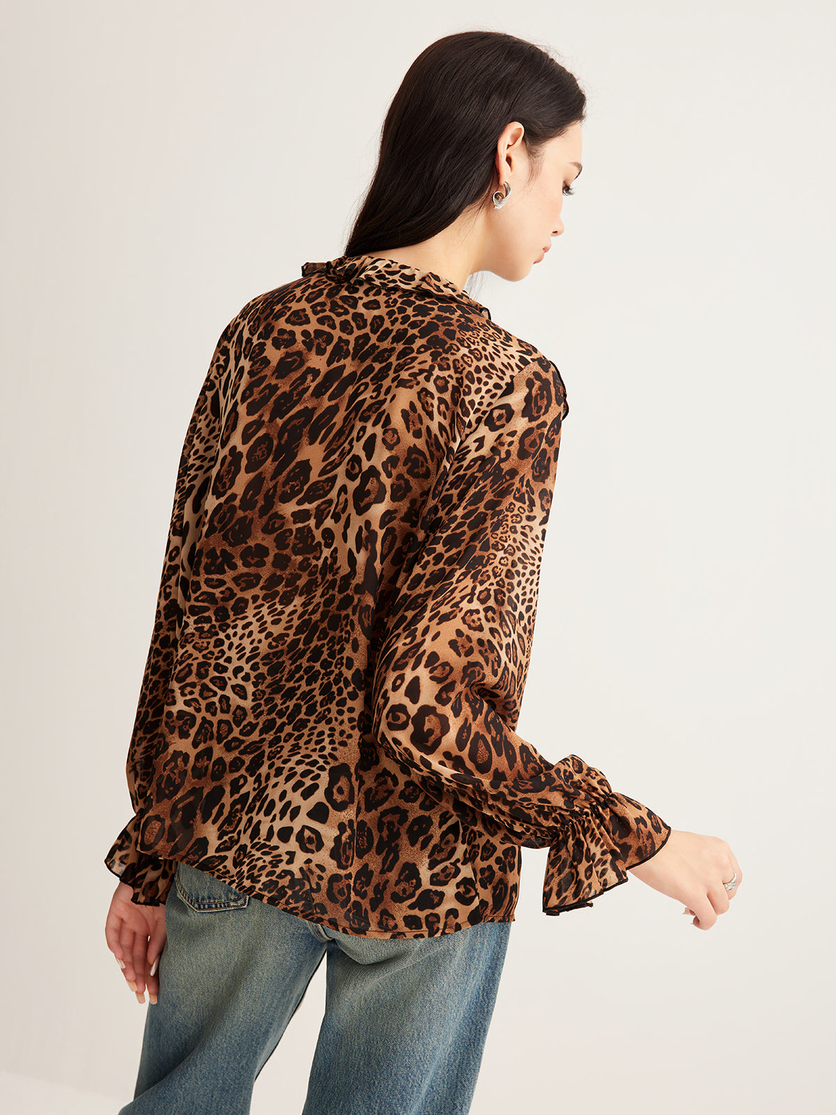 Leopard Printed Ruffle Blouse Leopard Printed Ruffle Blouse