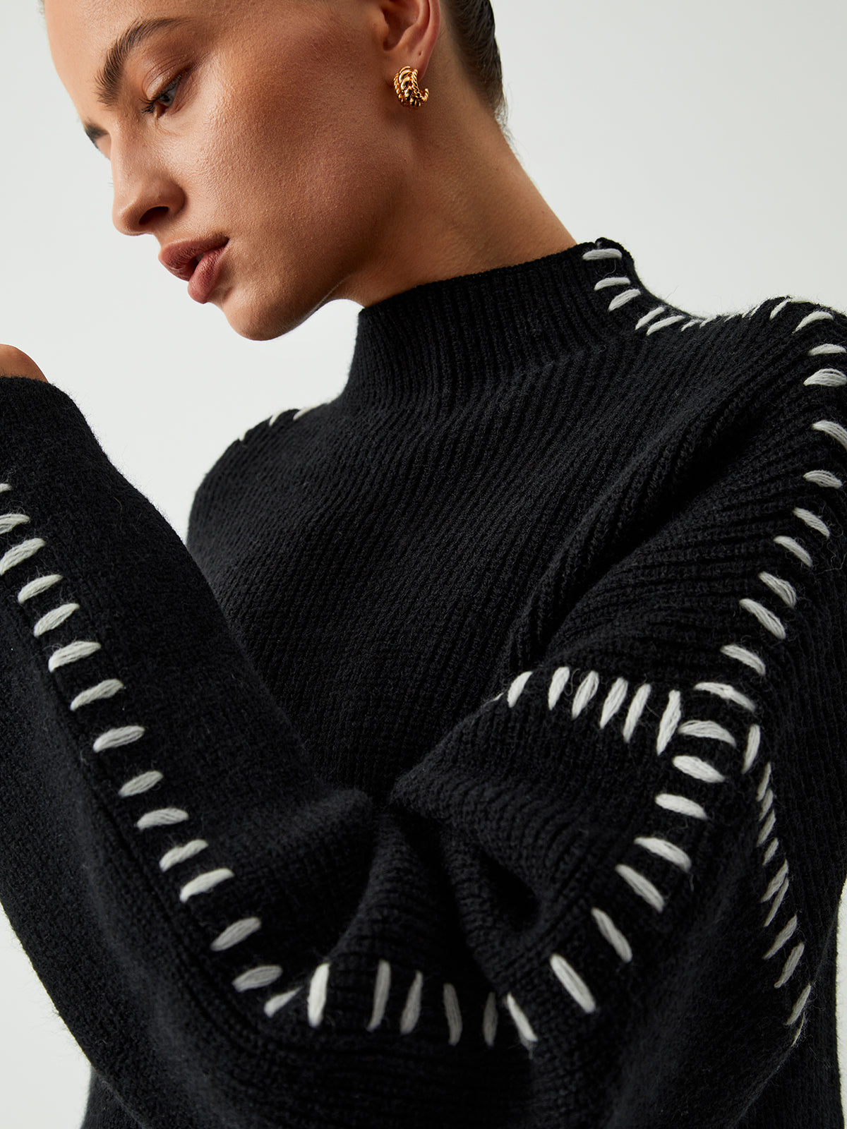 Shift The Focus Oversized Mock Neck Sweater Shift The Focus Oversized Mock Neck Sweater