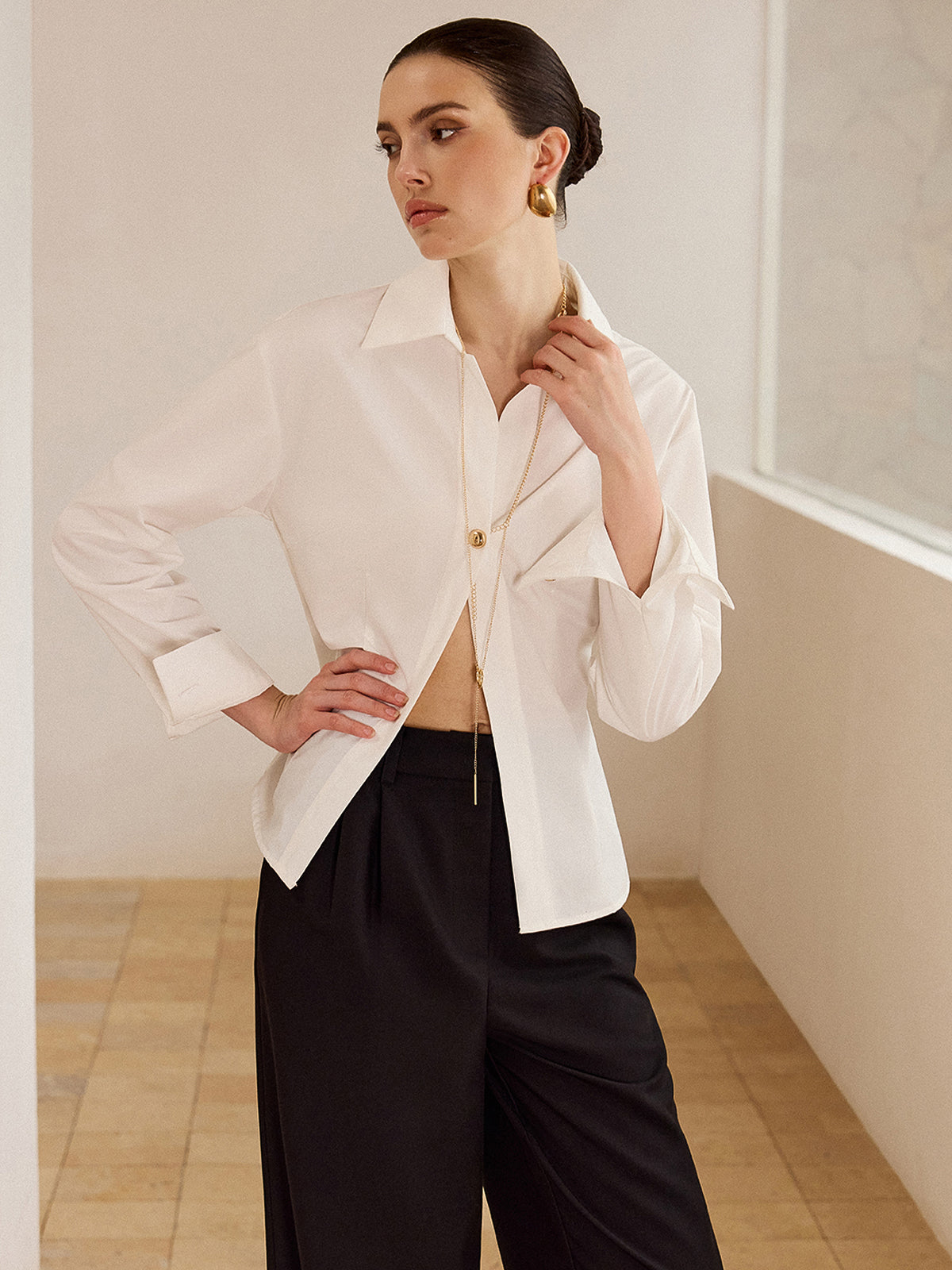 Metal Button Long-Sleeve Shirt Metal Button Long-Sleeve Shirt