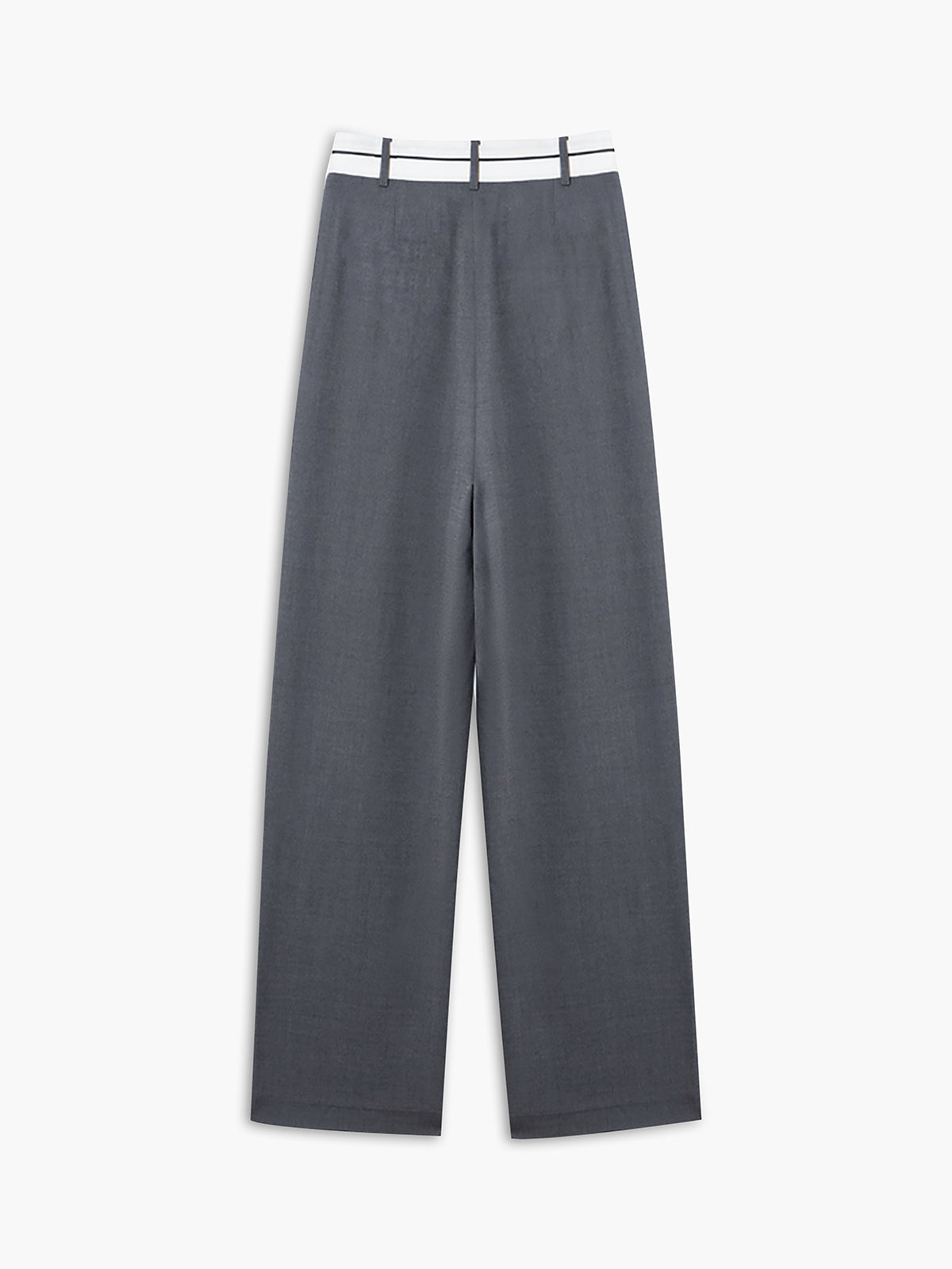 Asymmetrical Contrast Waistband Wide Leg Dress Pants Asymmetrical Contrast Waistband Wide Leg Dress Pants