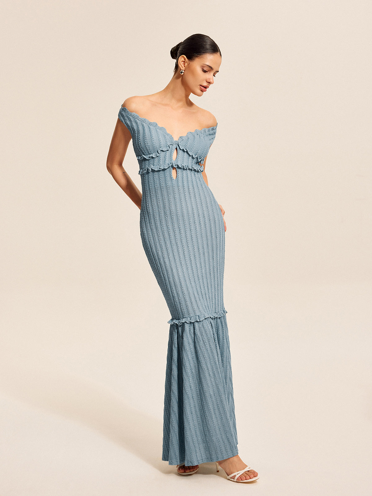 Off-Shoulder Ruffle Detail Dress Off-Shoulder Ruffle Detail Dress