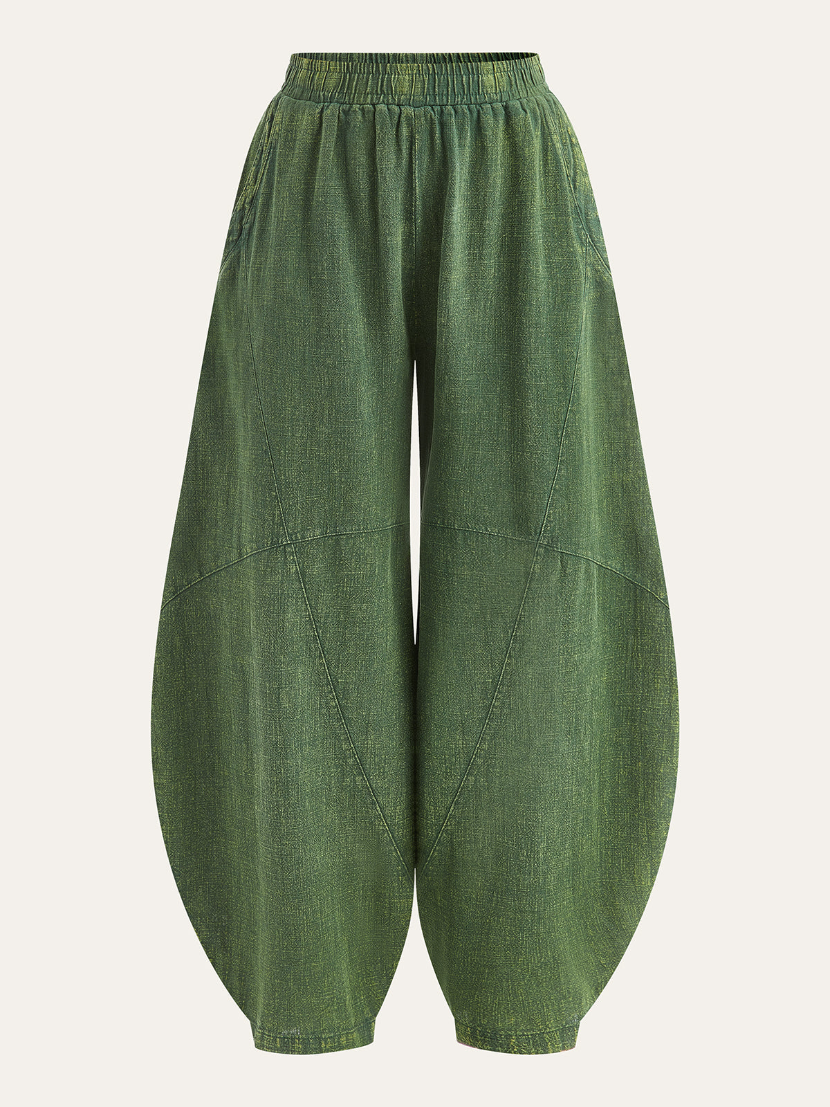 Distressed Paneled Loose Lantern Pants Distressed Paneled Loose Lantern Pants