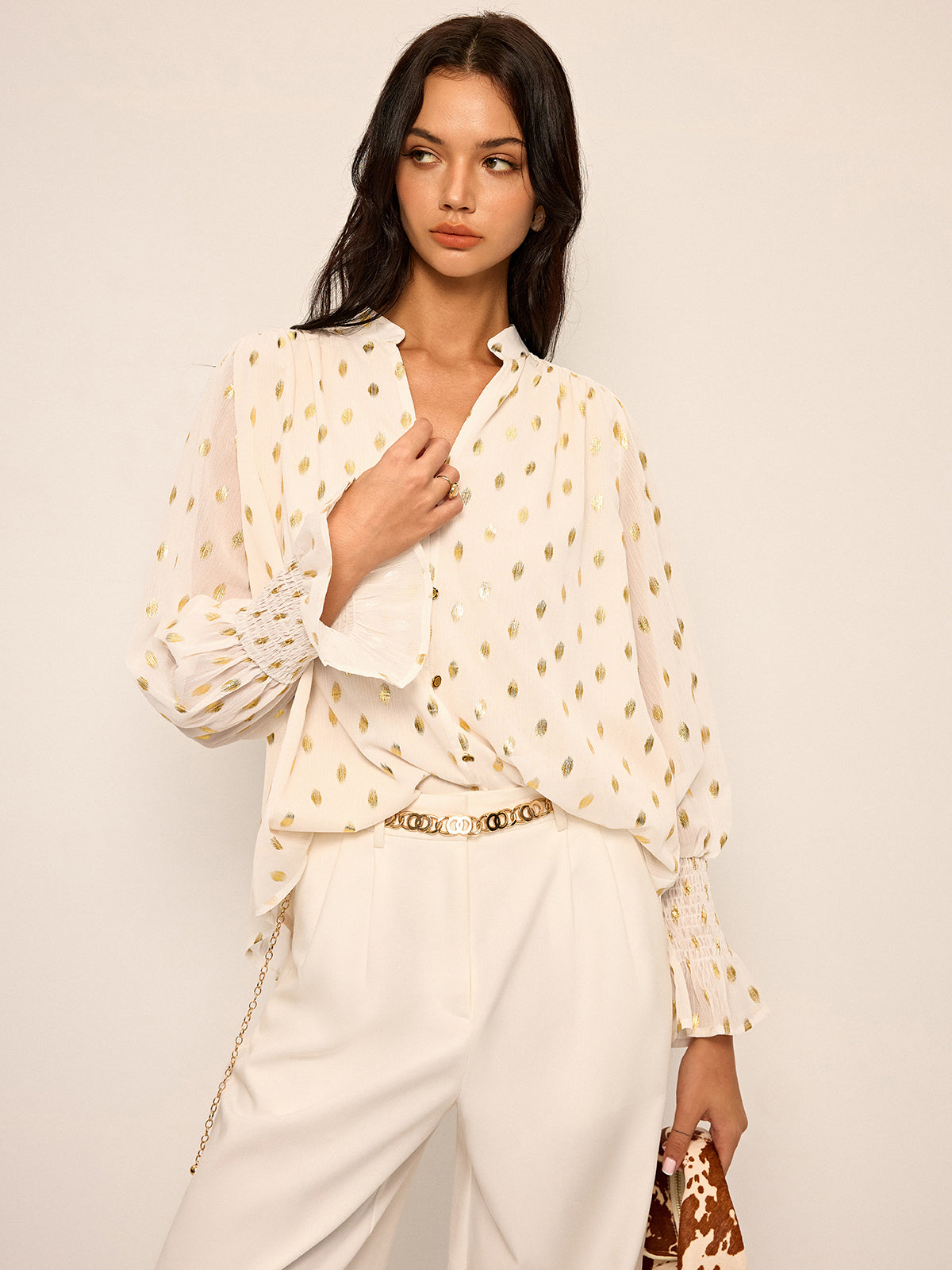 Polka Dot Chiffon Shirt Polka Dot Chiffon Shirt