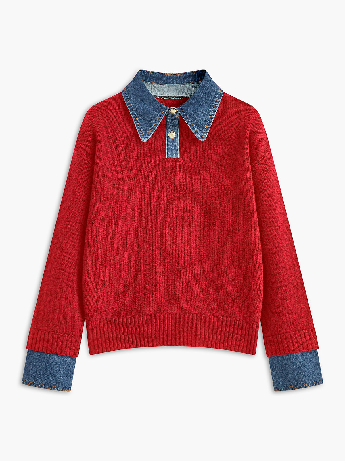 2 in 1 Panel Lapel Sweater 2 in 1 Panel Lapel Sweater