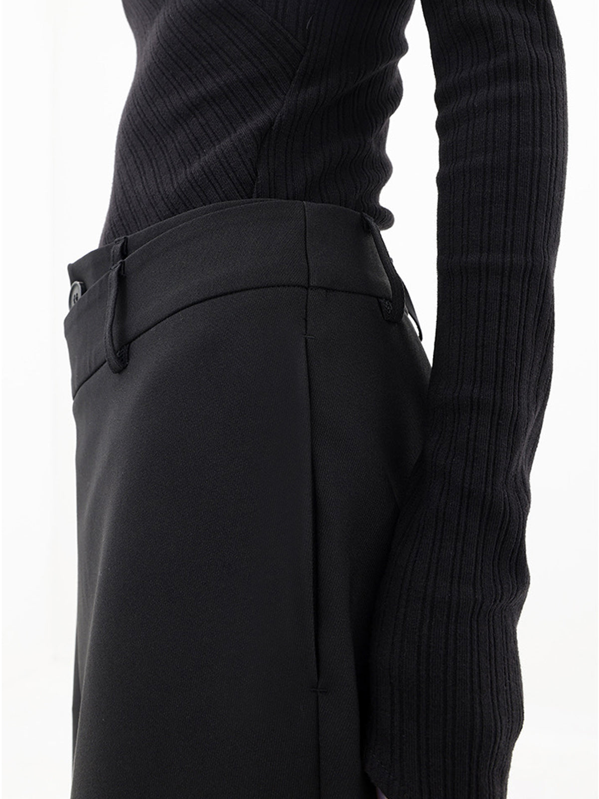 Asymmetrical Layer Button Wide Leg Dress Pants Asymmetrical Layer Button Wide Leg Dress Pants