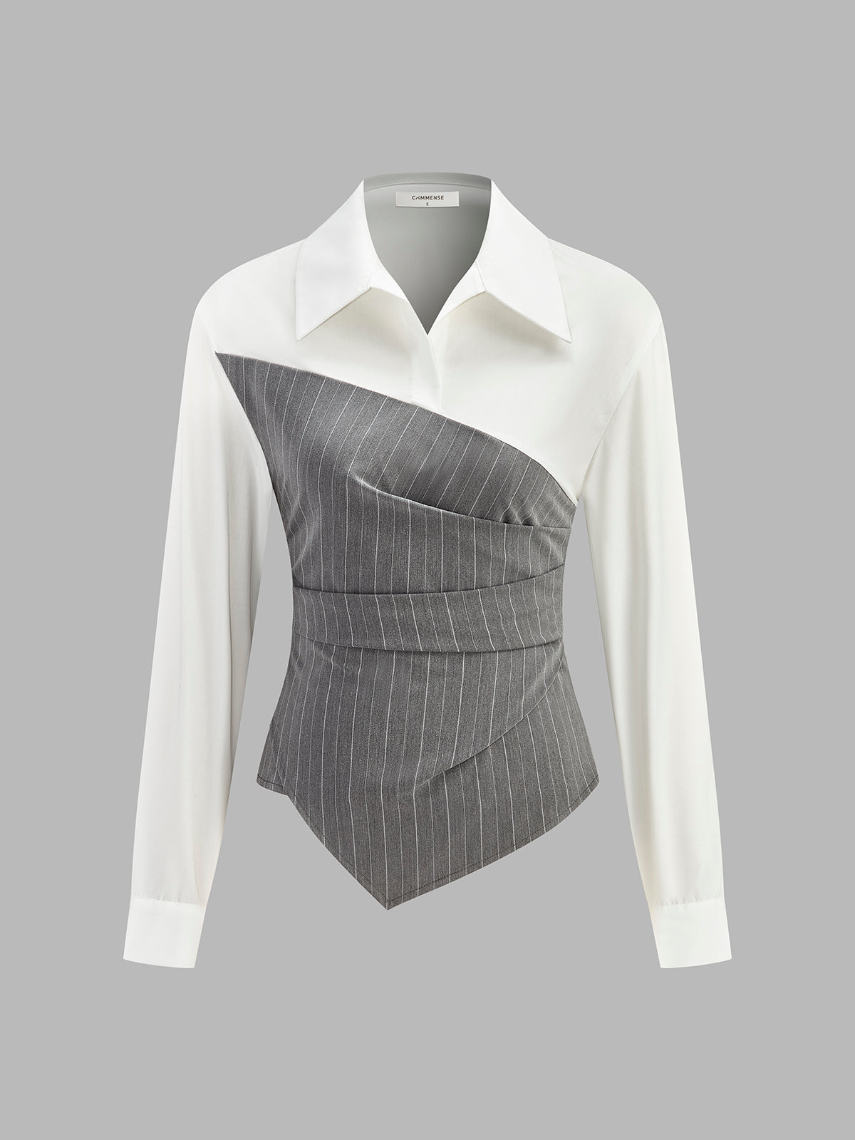 Color Block Striped Asymmetrical Shirt Color Block Striped Asymmetrical Shirt