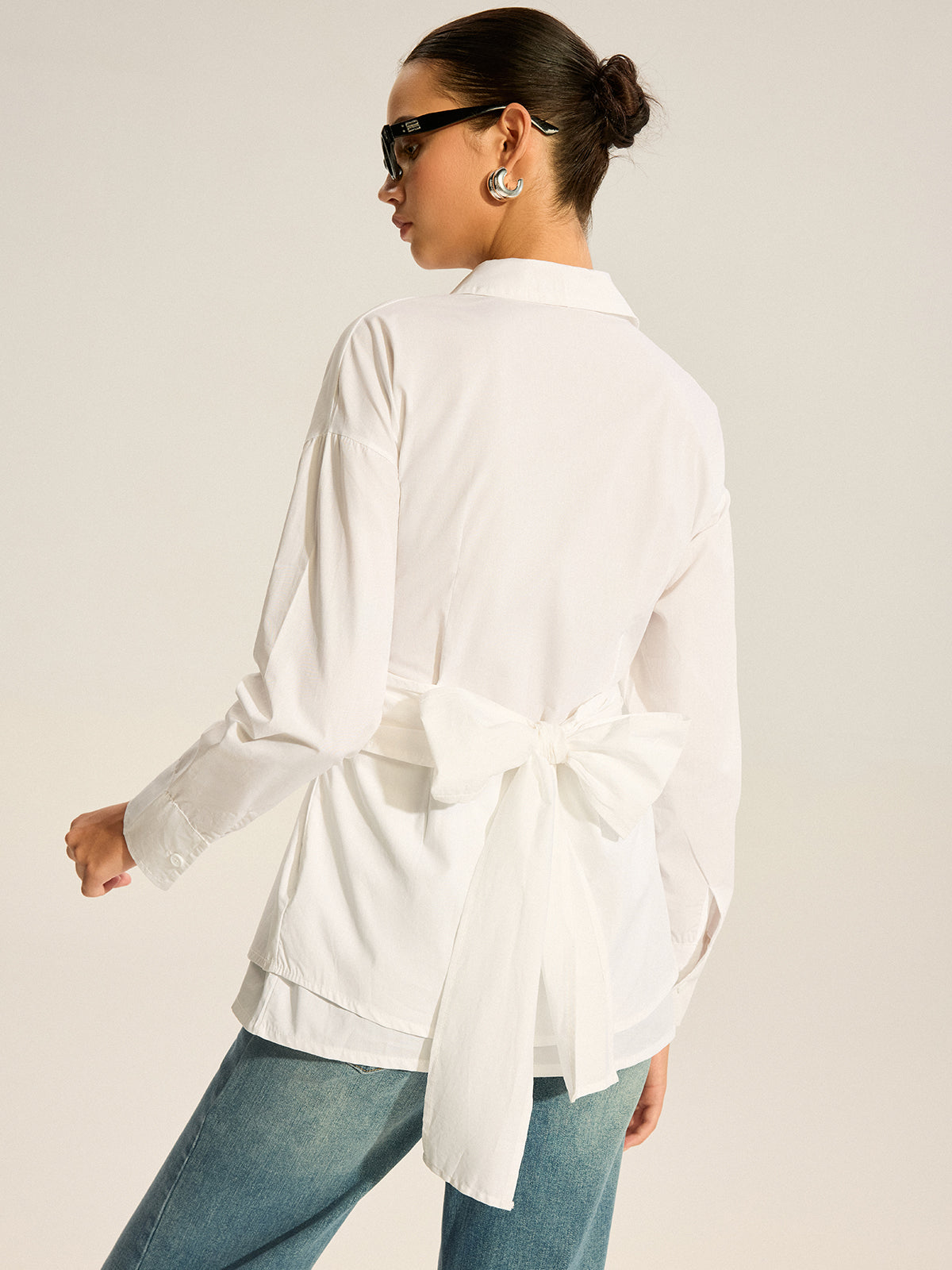 Back Bow Long-Sleeve Shirt Back Bow Long-Sleeve Shirt