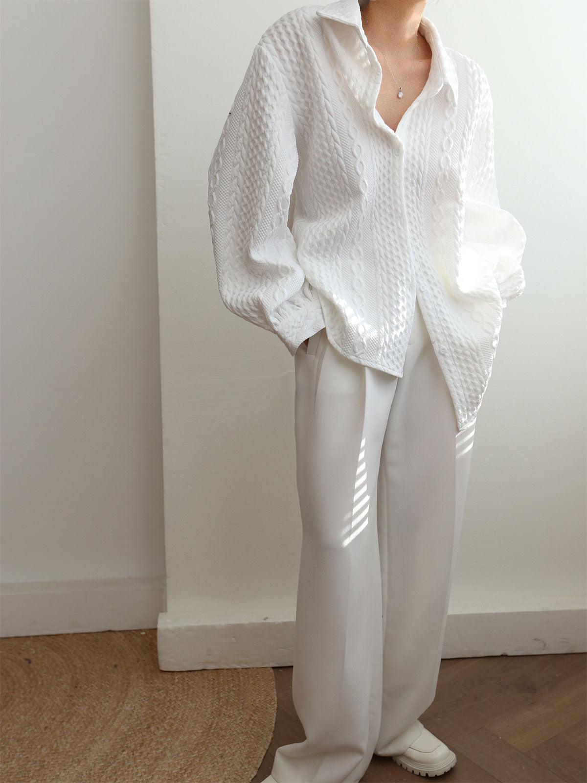Cable Knit Oversized Shirt Cable Knit Oversized Shirt
