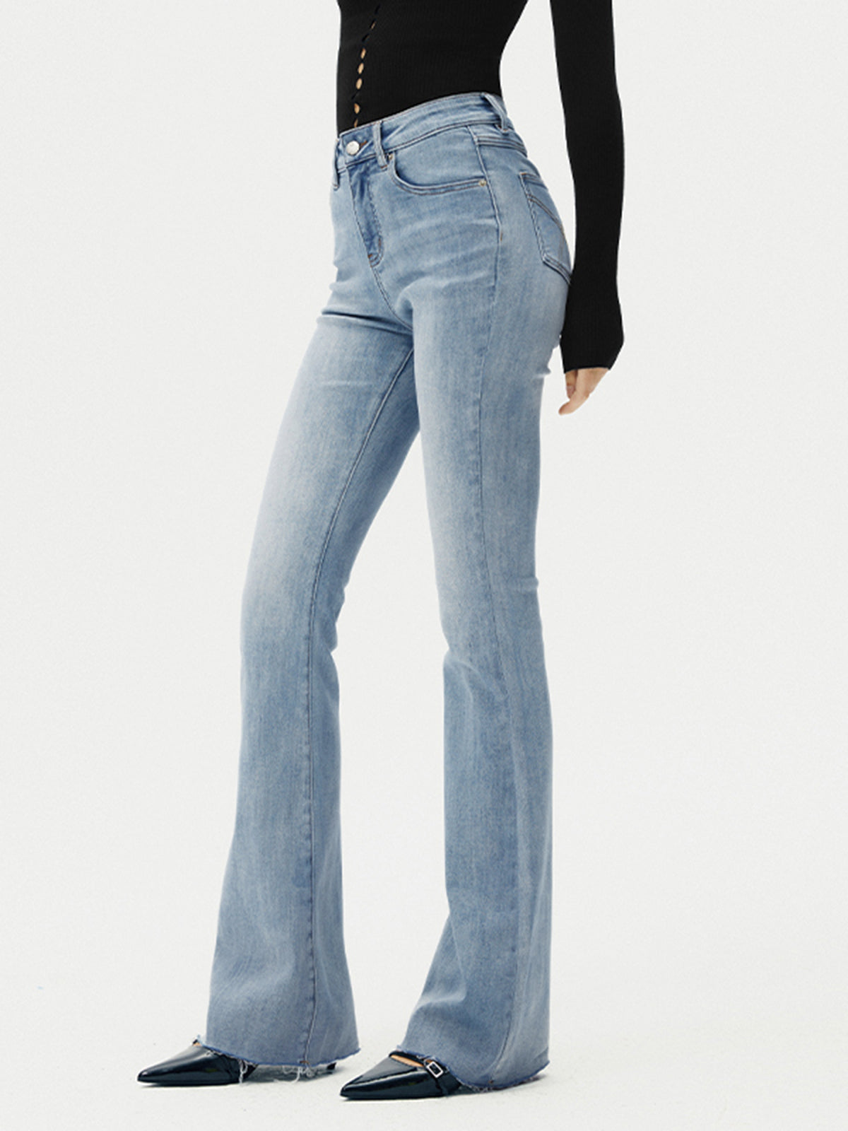 High-Waist Denim Bootcut Jeans High-Waist Denim Bootcut Jeans