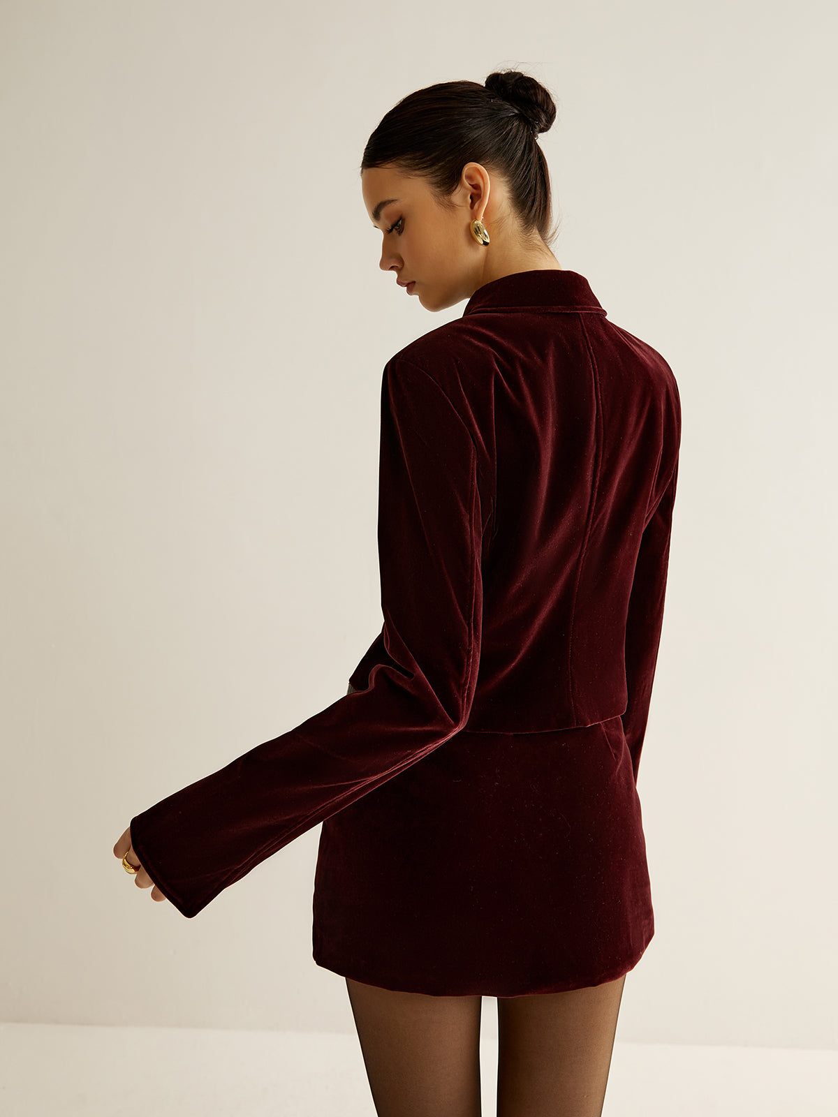 Velvet Lapel Short Blazer Velvet Lapel Short Blazer