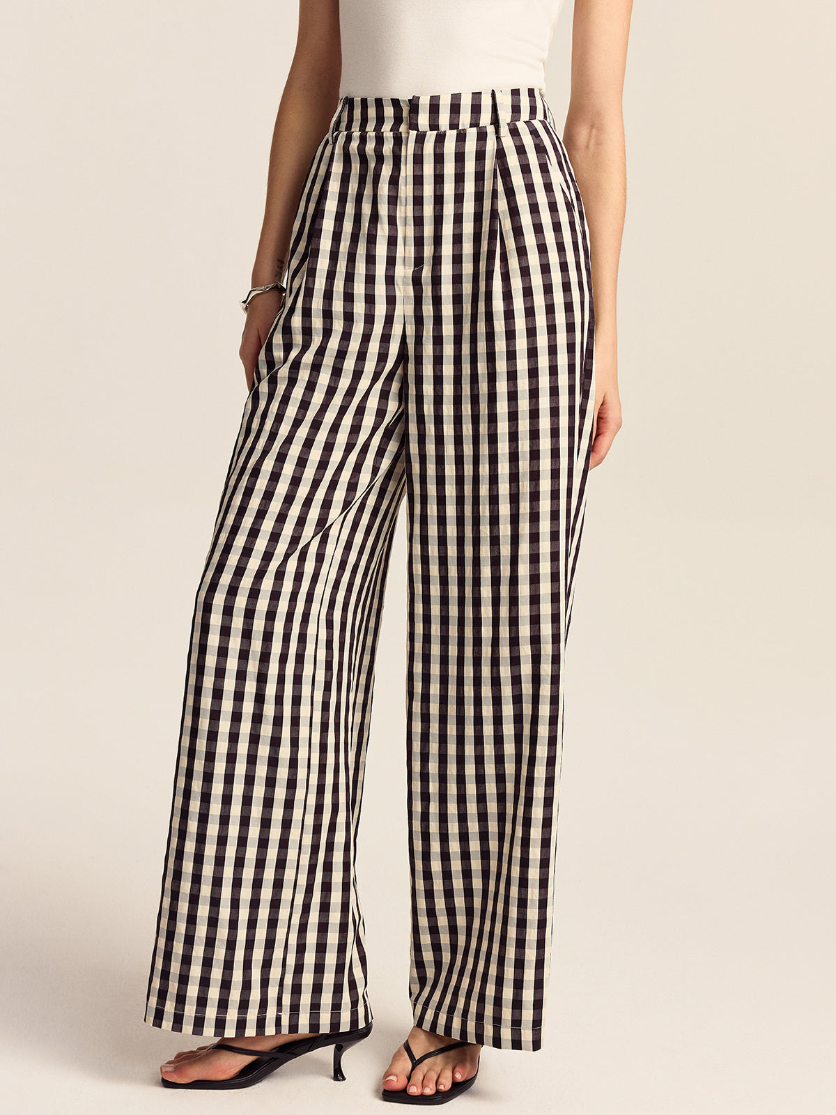 Gingham Wide-Leg Pants Gingham Wide-Leg Pants